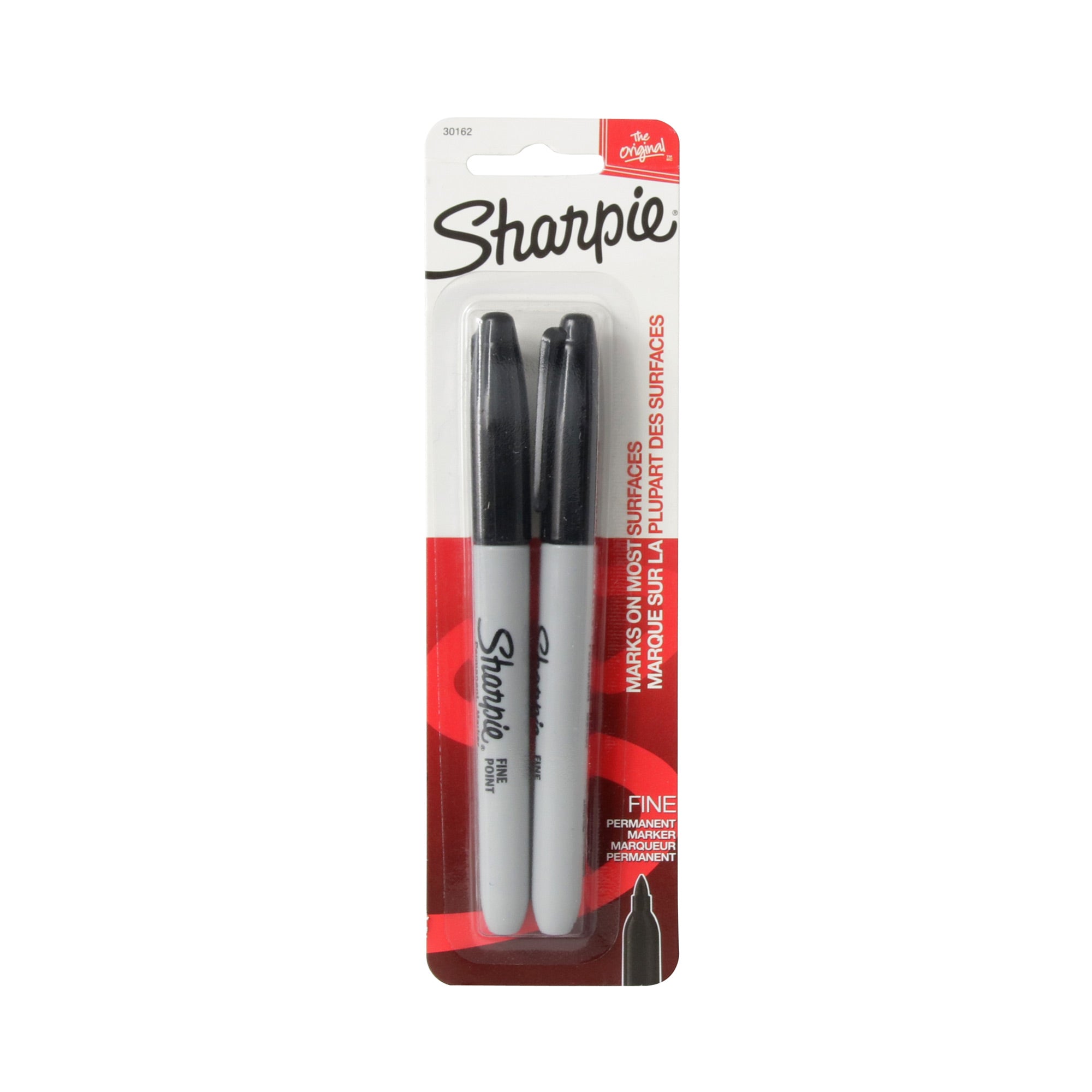 2 Pack Fine Tip Permanent Markers - Black Ink, Quick-Drying, Waterproof & Fade-Resistant for Art, Labeling, Office & DIY Projects