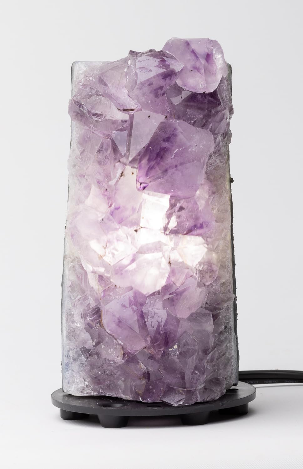 DesertUSA Natural Amethyst Crystal Cluster Dimmable LED Lamp - Purple Healing Stone Night Light for Bedroom, Meditation & Yoga Room Decor