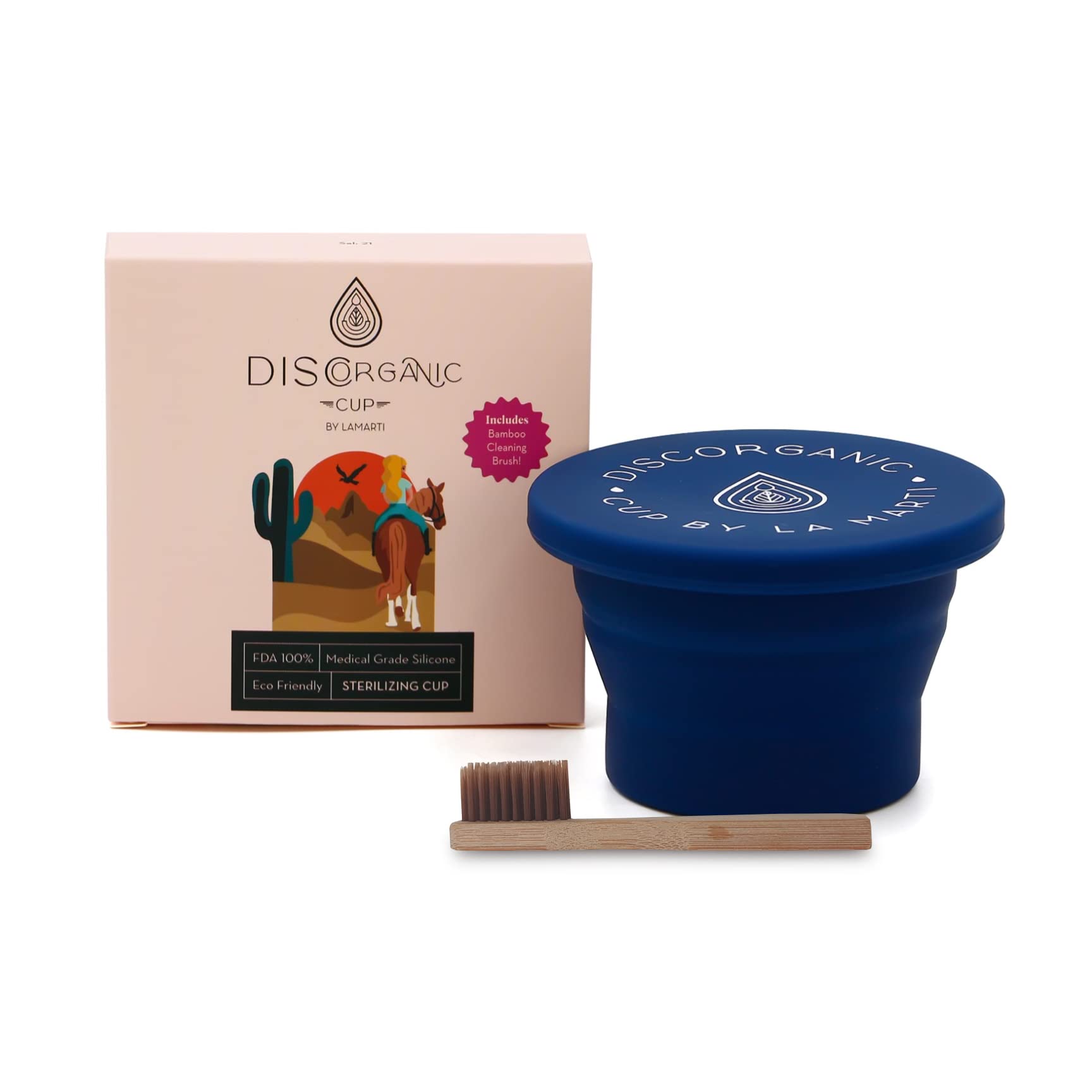Organic Menstrual Cup & Disc Sterilizer by LaMarti - Reusable Period Cup Cleaner, Travel Wash Case & Storage Container | Portable Sanitizer for Camping, Gym & On-the-Go Hygiene