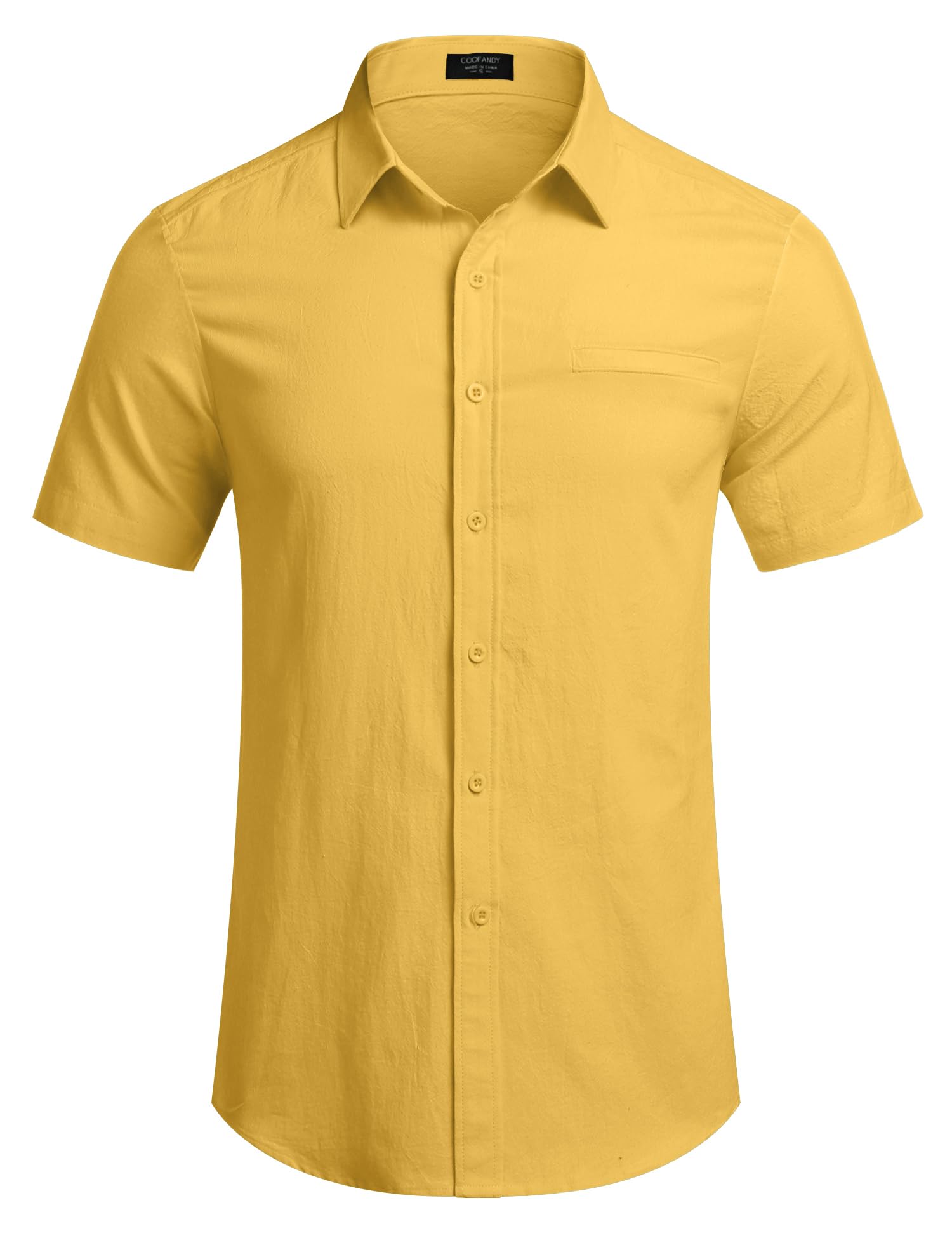 COOFANDY Men's Linen Short Sleeve Button Down Shirt | Breathable Summer Hawaiian Shirt for Men | Casual Beach Vacation & Outdoor Activities | Perfect for Tropical Getaways, Pool Parties and Summer Fashion