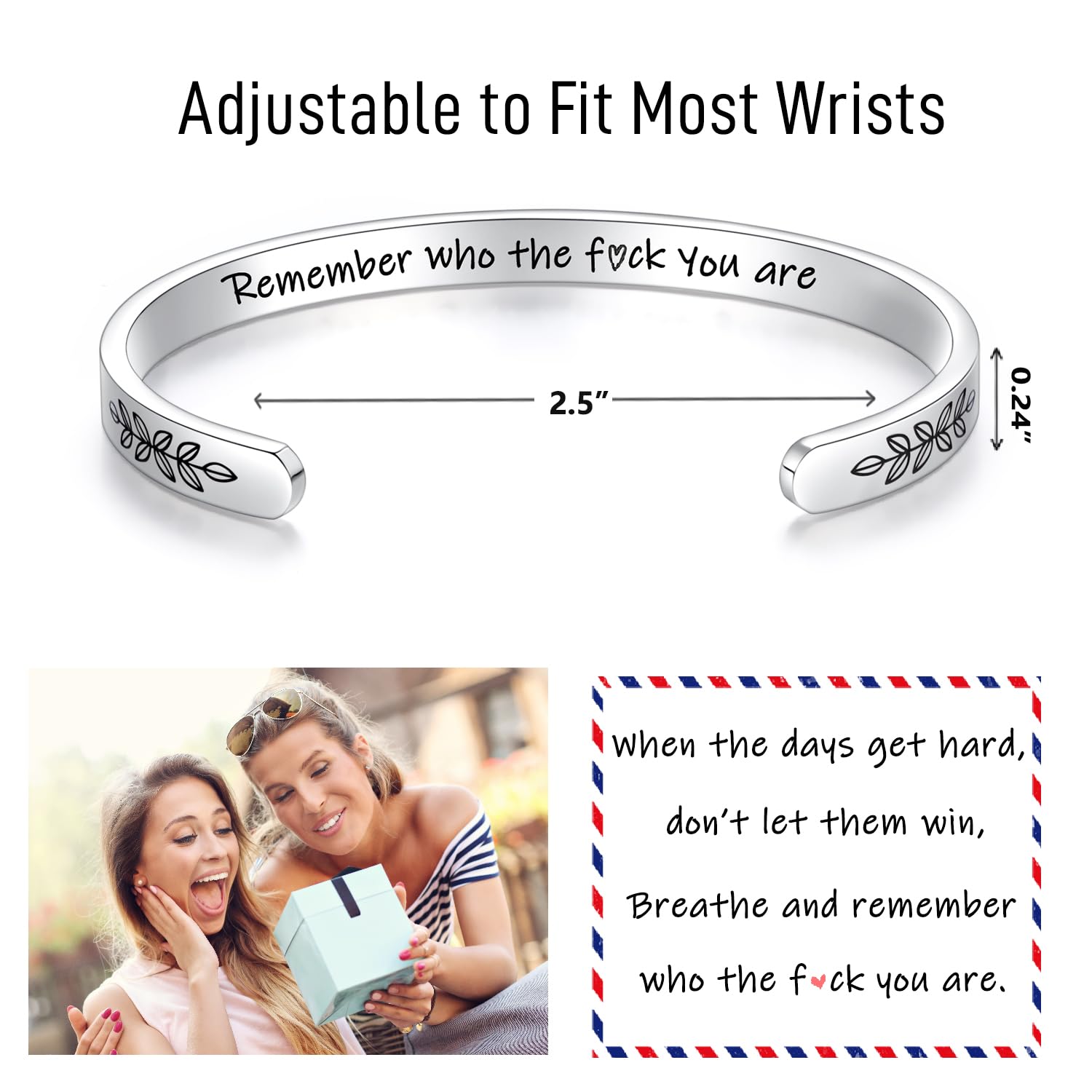 Personalized Cuff Bracelets for Women & Teen Girls - Best Friend, Sister, Mom, Daughter, Granddaughter, Cousin - Custom Birthday, Mother's Day, Christmas, Easter Jewelry Gift - Perfect for Parties, Weddings & Everyday Wear