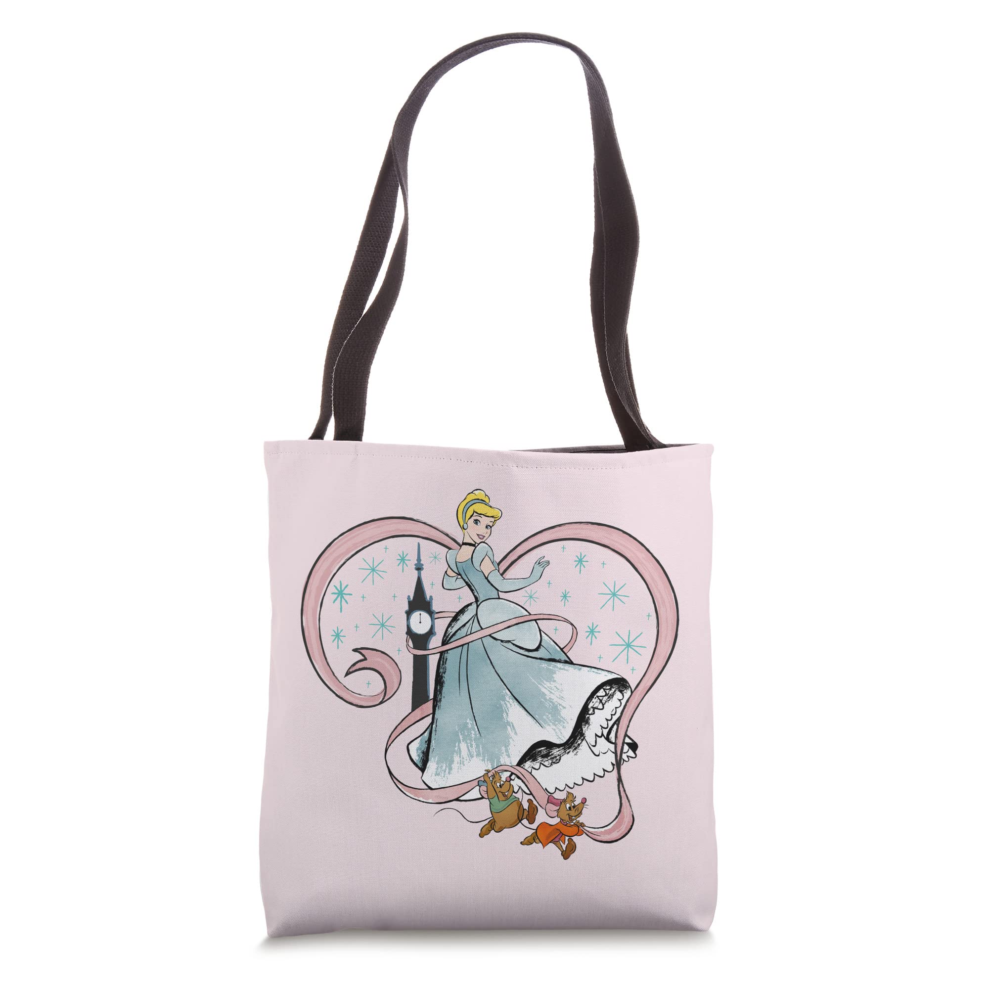 Disney Princess Cinderella Heart Pink Tote Bag for Women - Elegant Handbag for School, Work, and Travel - Perfect Gift for Disney Fans