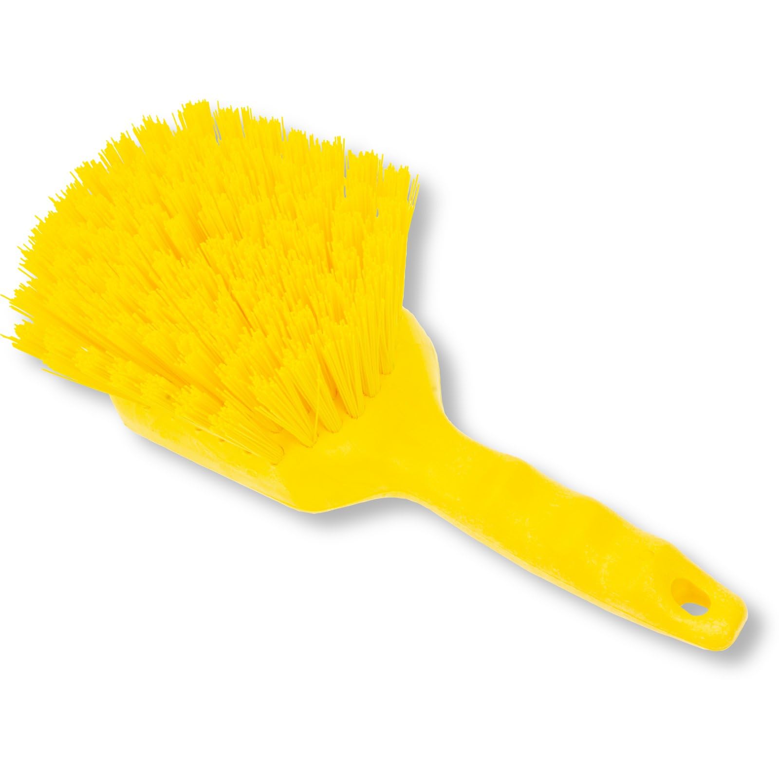 SPARTA 40541EC04 Heavy Duty Plastic Scrub Brush - 8 Inch Utility Cleaning Brush with Hanging Hole for Kitchen, Bathroom, Garage & Outdoor Use - Durable Yellow Cleaning Brush for Pots, Pans, Tiles & Tough Stains