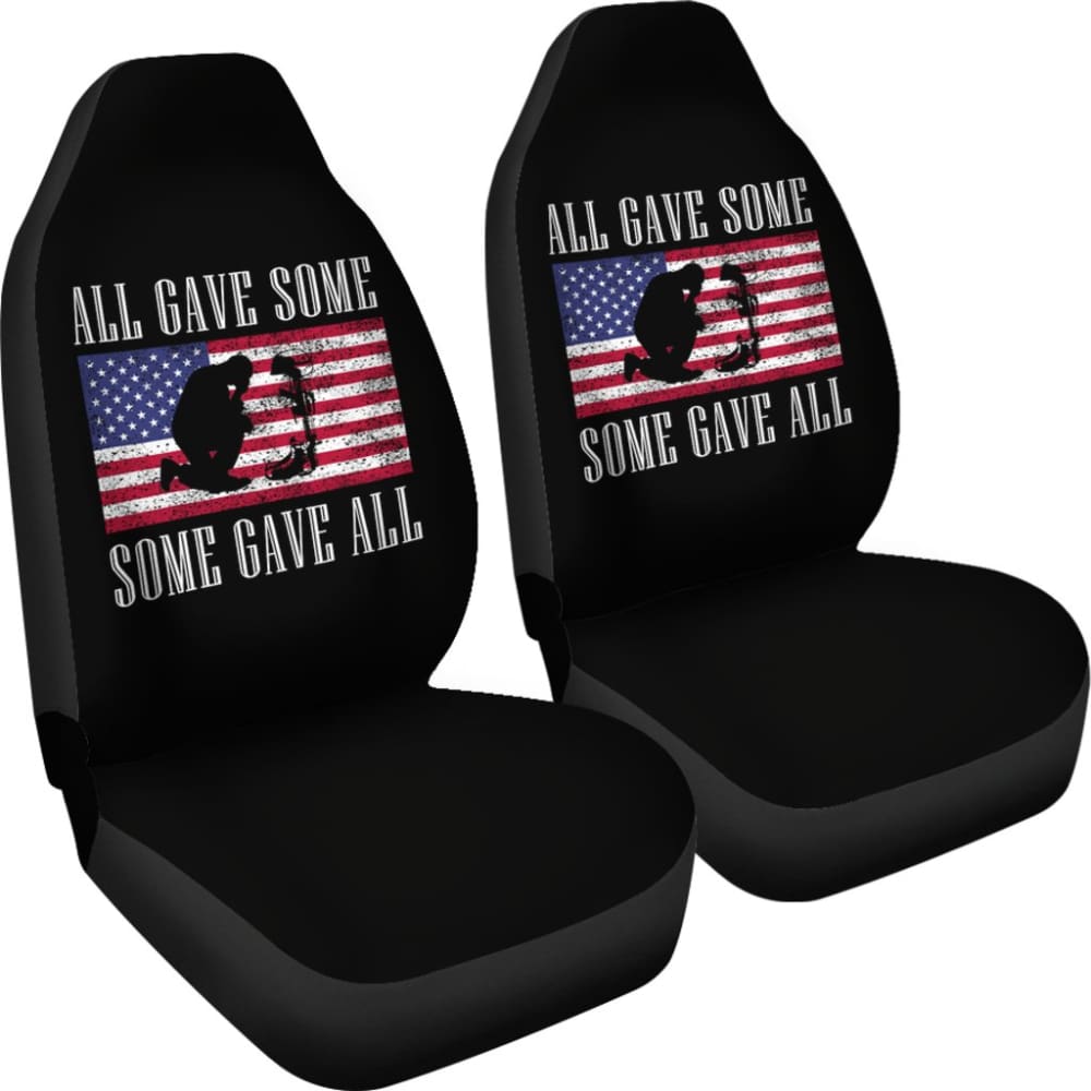 Patriotic Car Seat Covers - All Gave Some Some Gave All Design - Durable & Comfortable for Trucks & SUVs - Perfect for Military Supporters & Veterans - Great for Road Trips & Daily Commute