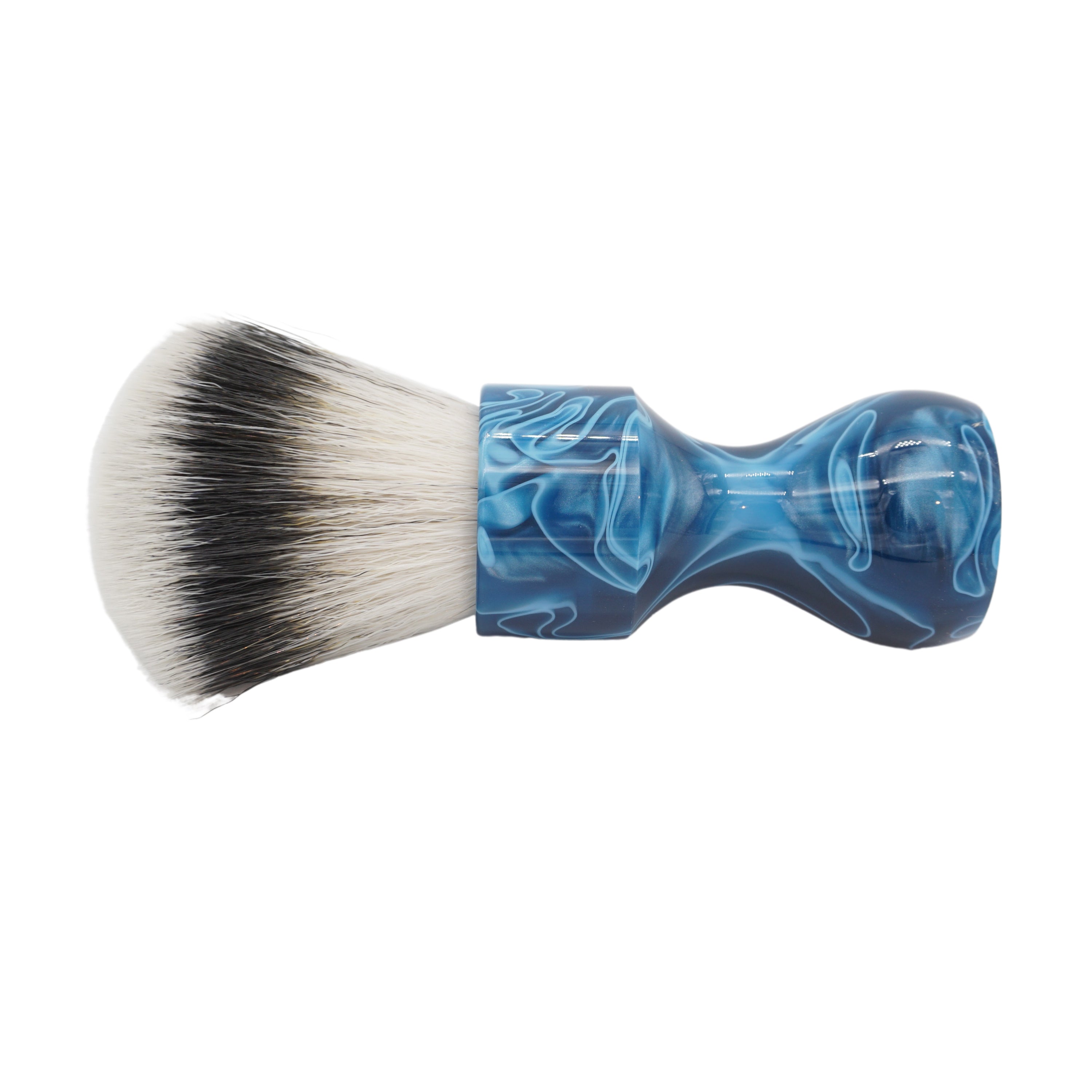AP Shave Co. 28mm Independent Fan Synthetic Shaving Brush - Premium Blue Shaving Brush for Men - Perfect for Wet Shaving, Beard Grooming & Luxury Skincare Routine