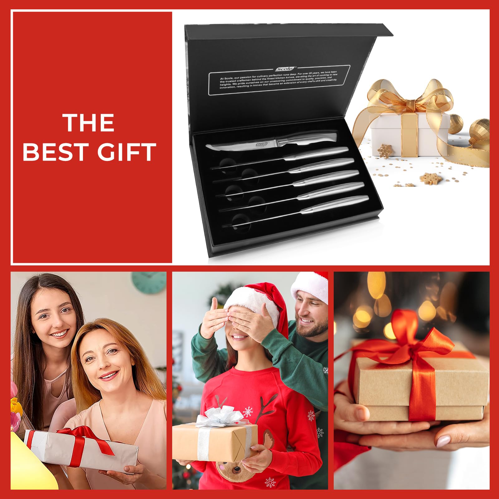 Premium SCOLE® Steak Knives Set - 6-Piece 4.5
