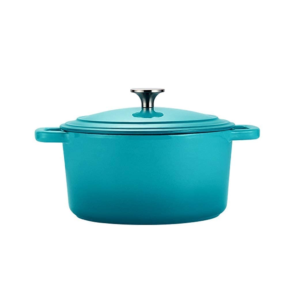 Vintage Enamel Round Casserole Dish with Lid - 3.5QT Dutch Oven, Easy to Clean & Oven Safe - Perfect for Baking, Stewing & Serving (Red)