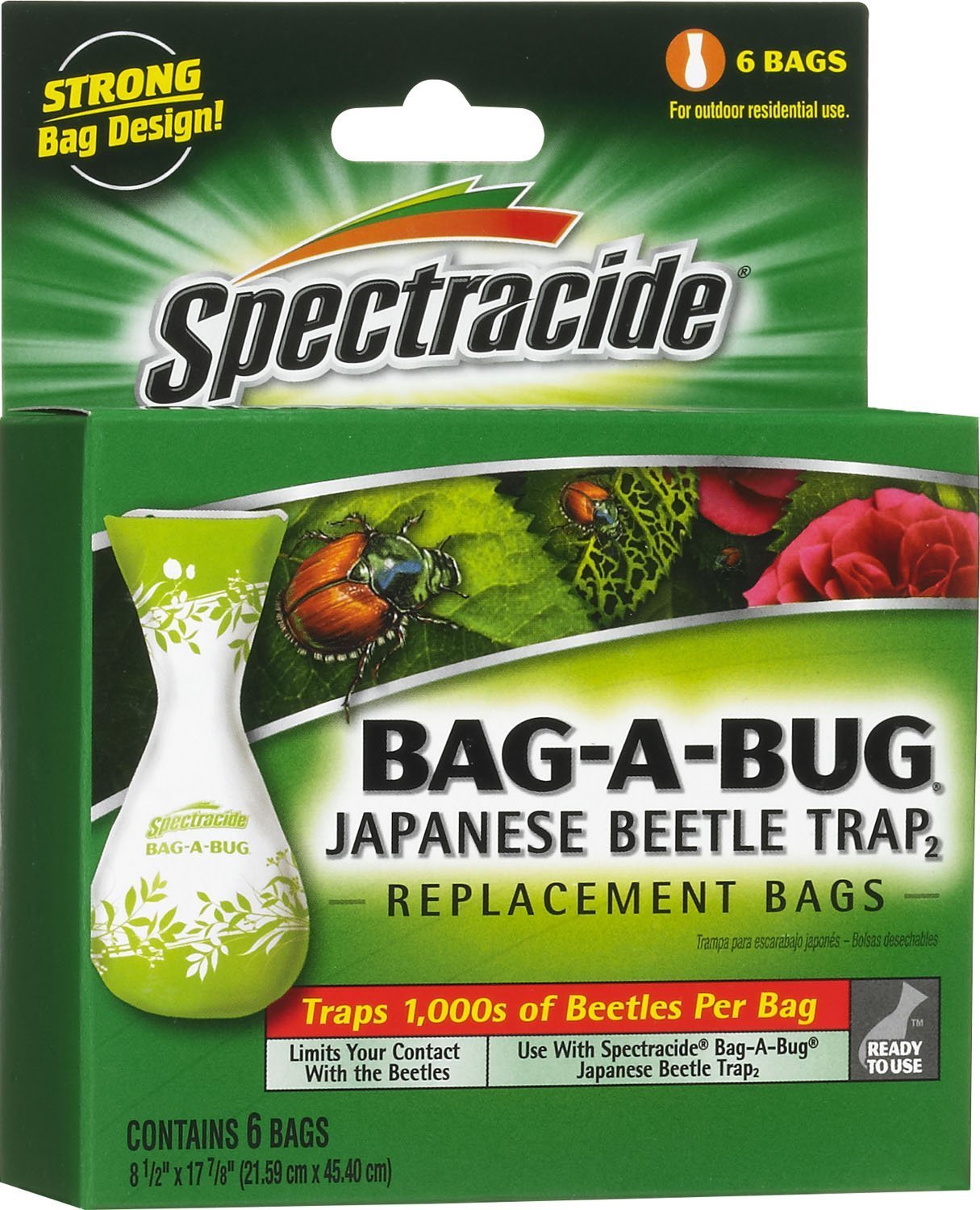 Spectracide Bag-A-Bug Japanese Beetle Trap Replacement Bags - 30 Count (5 Packs of 6) HG-56903 - Effective Beetle Control for Gardens, Lawns & Outdoor Plants