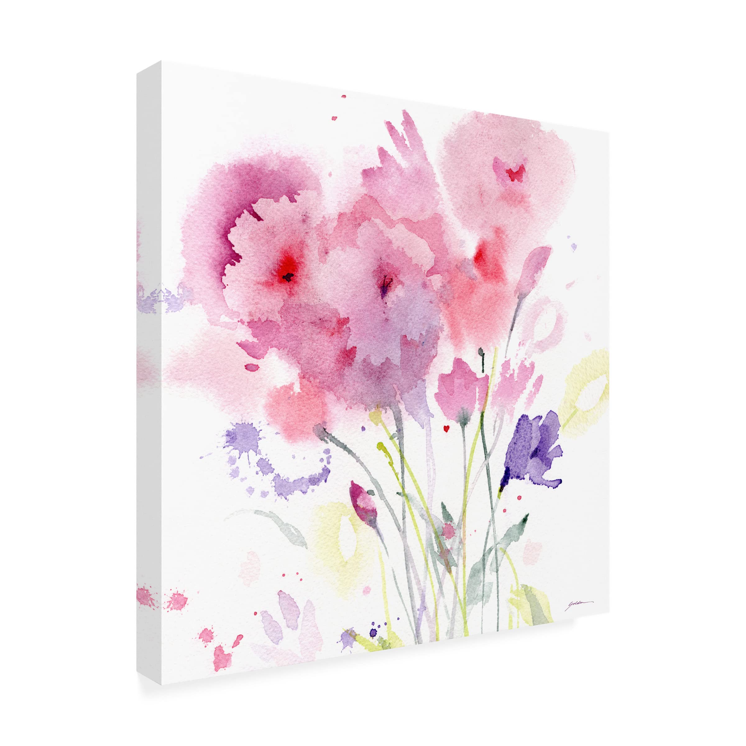 Trademark Fine Art 'Blush Garden' Floral Canvas Wall Art by Sheila Golden - Perfect for Living Room, Bedroom & Office Decor