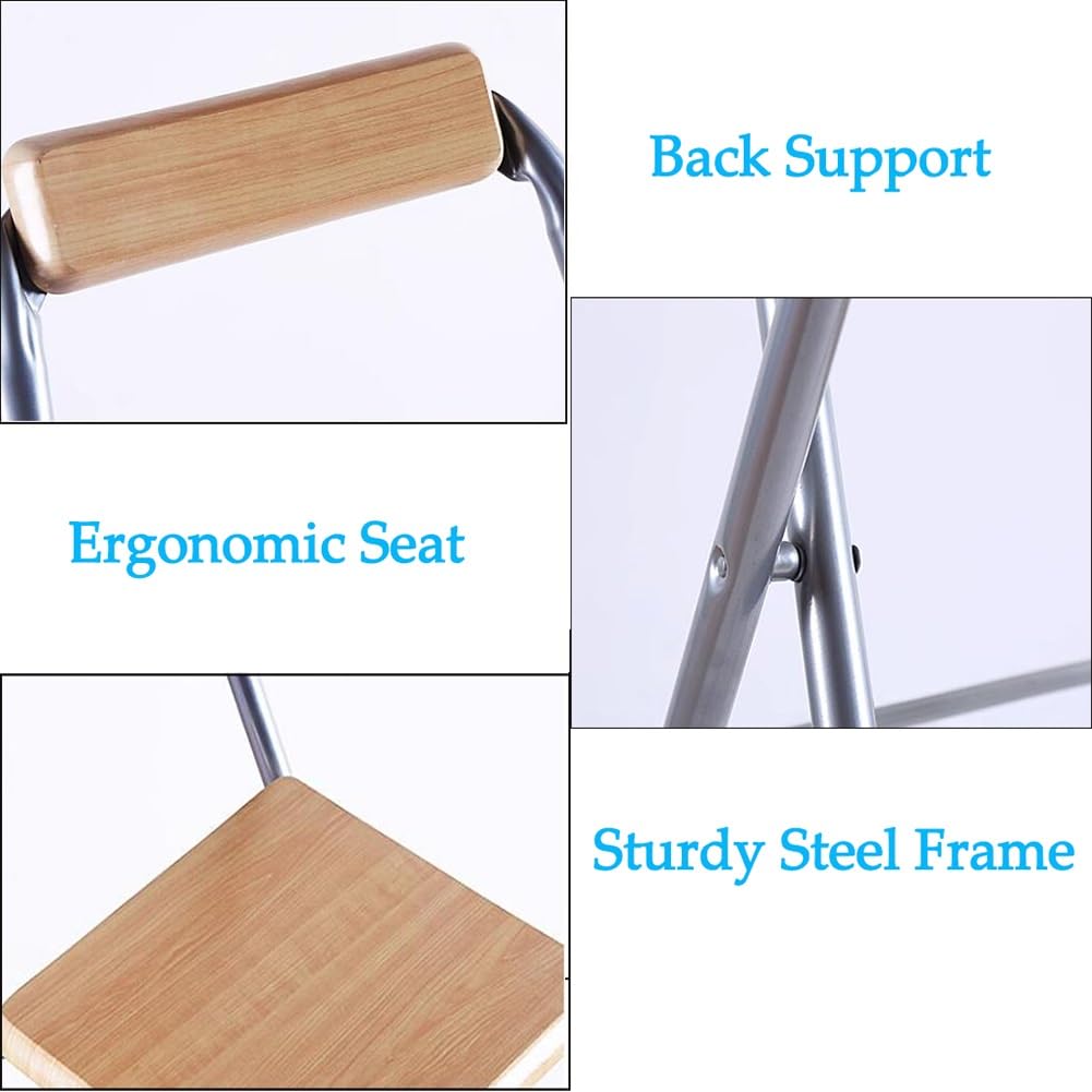30 Inch Foldable Breakfast Bar Stool with Backrest - Adjustable Height Kitchen Counter Stool for Home, Office & Parties - Natural Wood Finish (Set of 2) - Perfect for Small Spaces, Breakfast Nooks & Entertaining Guests
