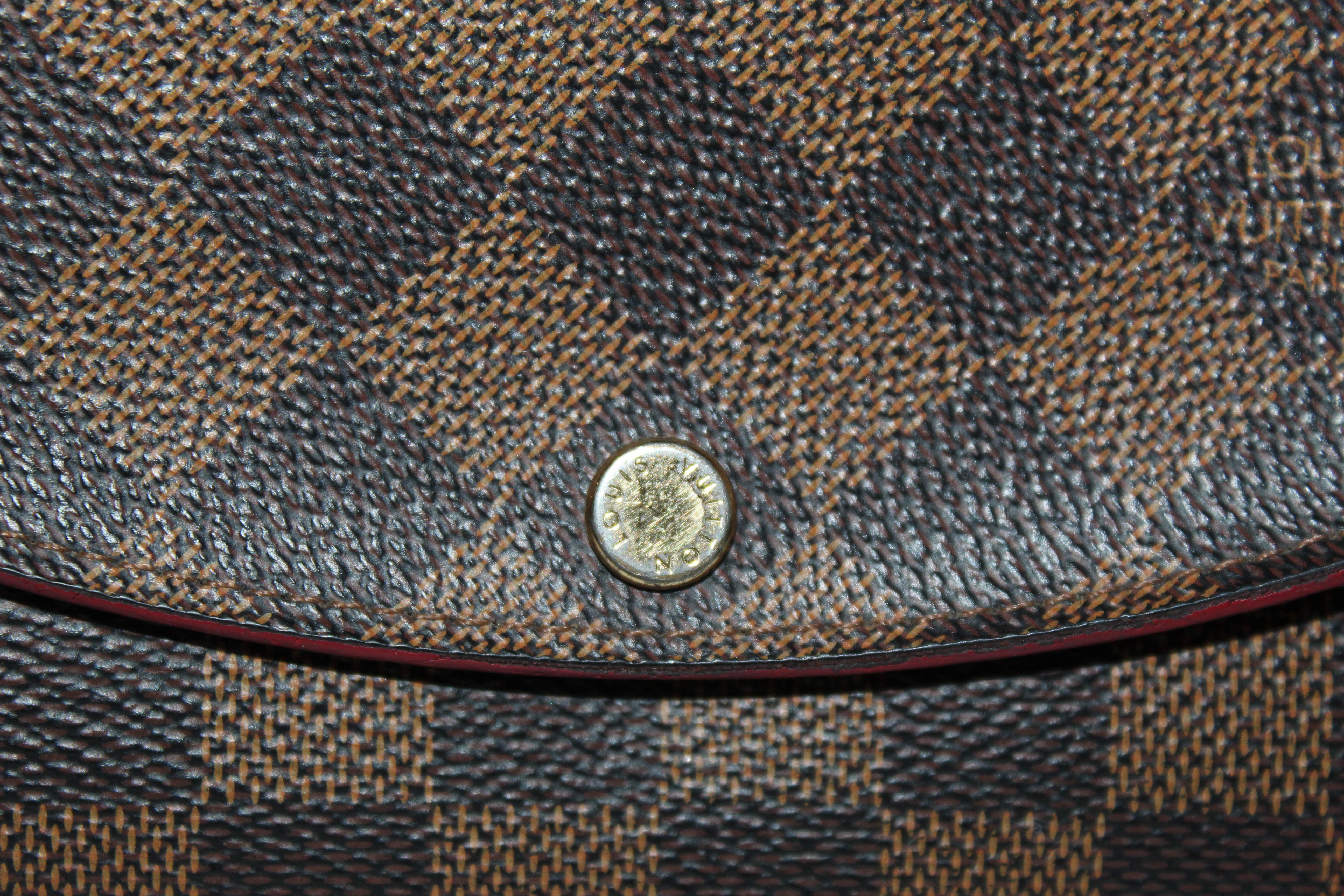 Authentic Louis Vuitton Damier Ebene Red Caissa Wallet for Women | Genuine Leather Luxury Bifold Wallet | Perfect Gift for Birthday, Anniversary & Travel