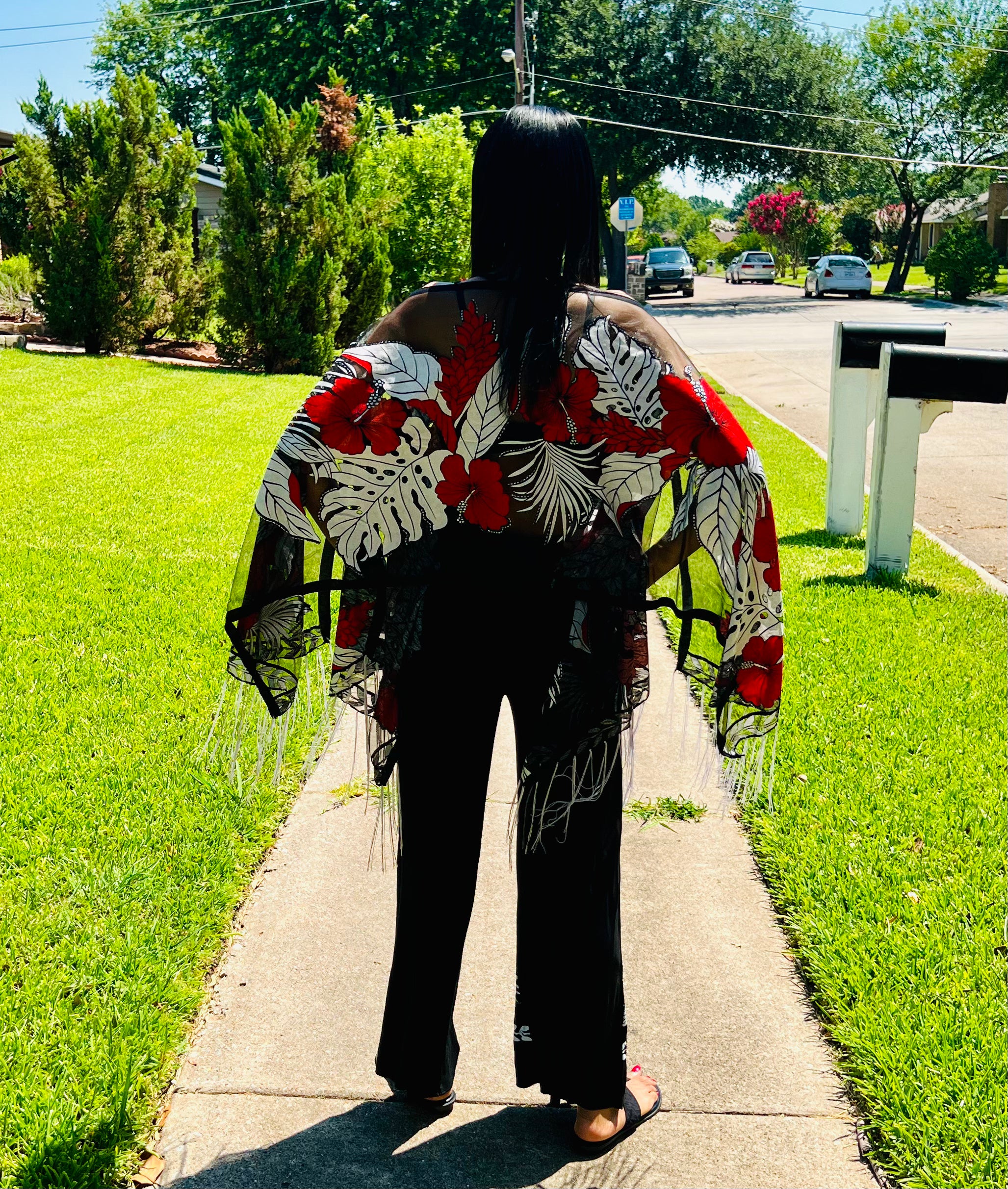 Floral Print Hibiscus Palazzo Pants Set for Women - Summer Boho Beach Outfit, Lounge Wear & Vacation Style
