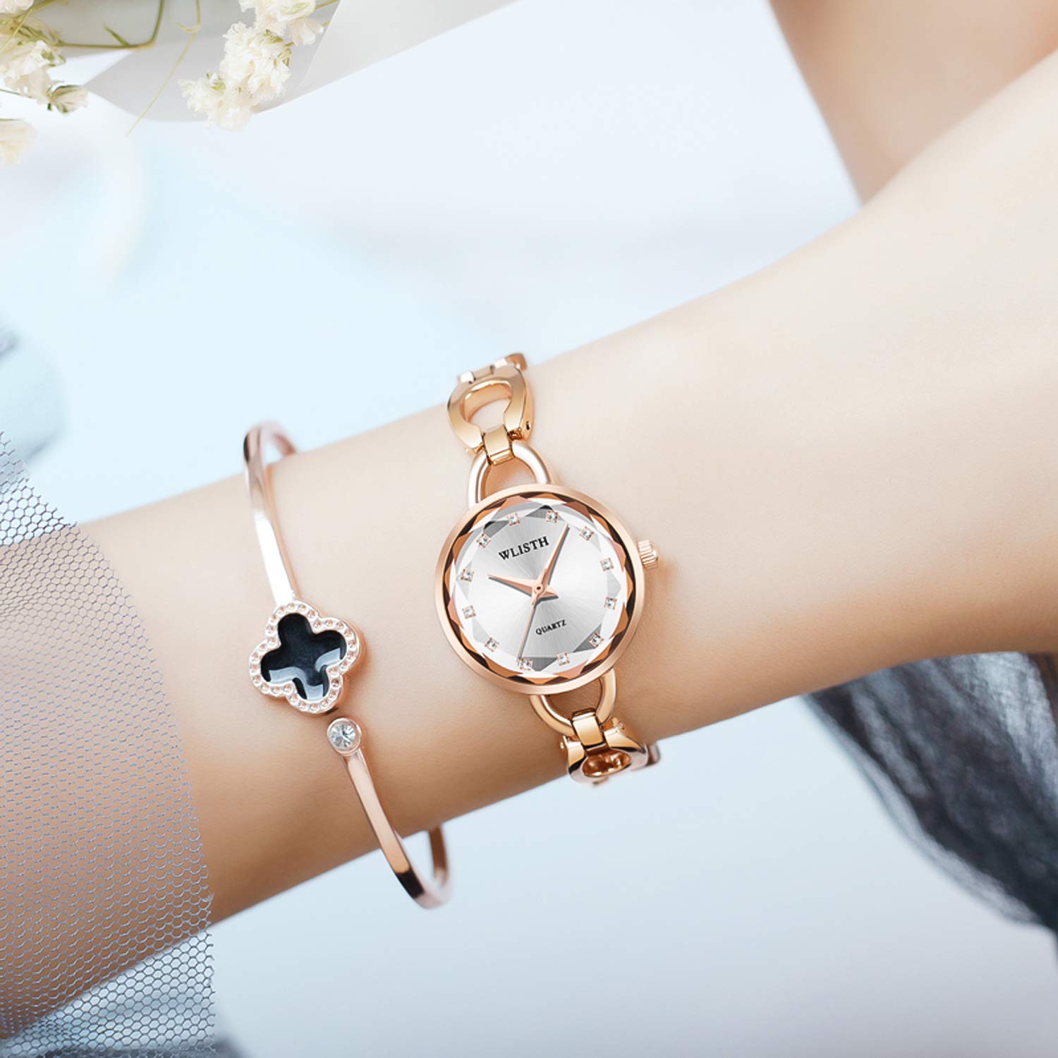 RORIOS Ladies Diamond Watch - Elegant Steel Band for Women | Perfect for Office & Parties
