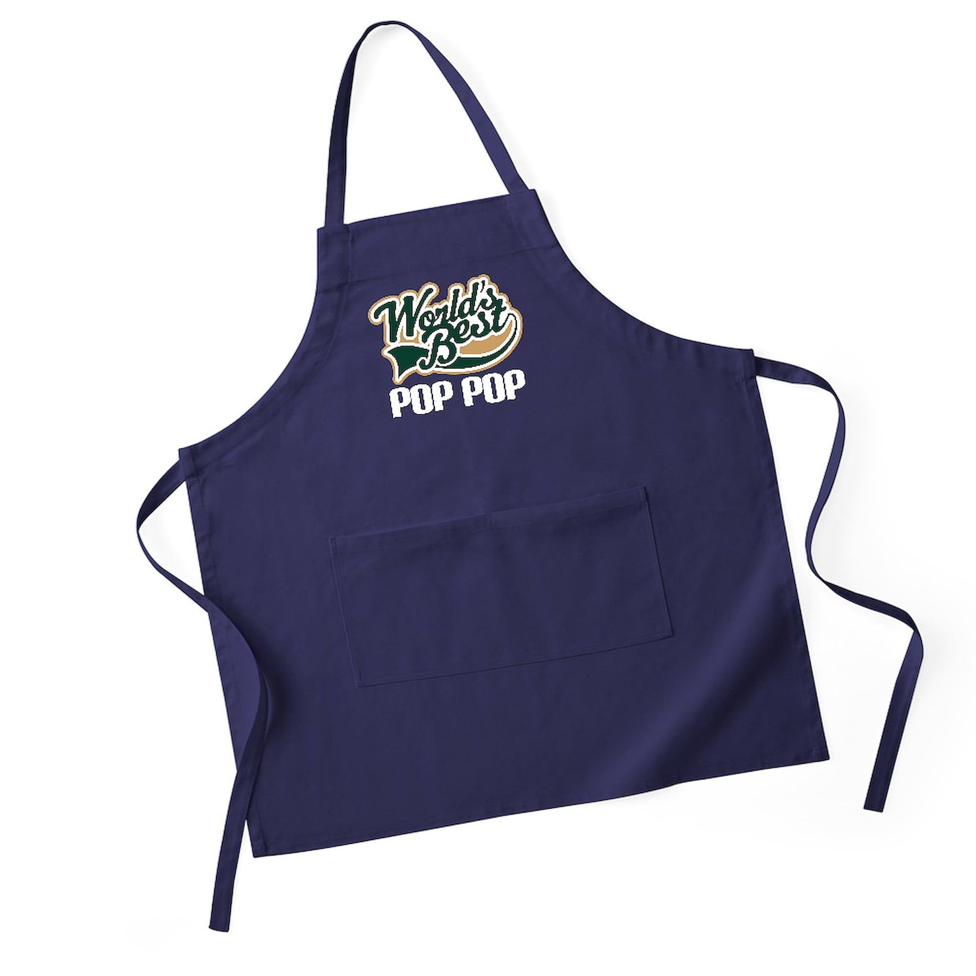 World's Best Pop Pop Kitchen Apron - Dark BBQ Grilling & Baking Apron with Pockets for Cooking, Hosting & Outdoor Parties
