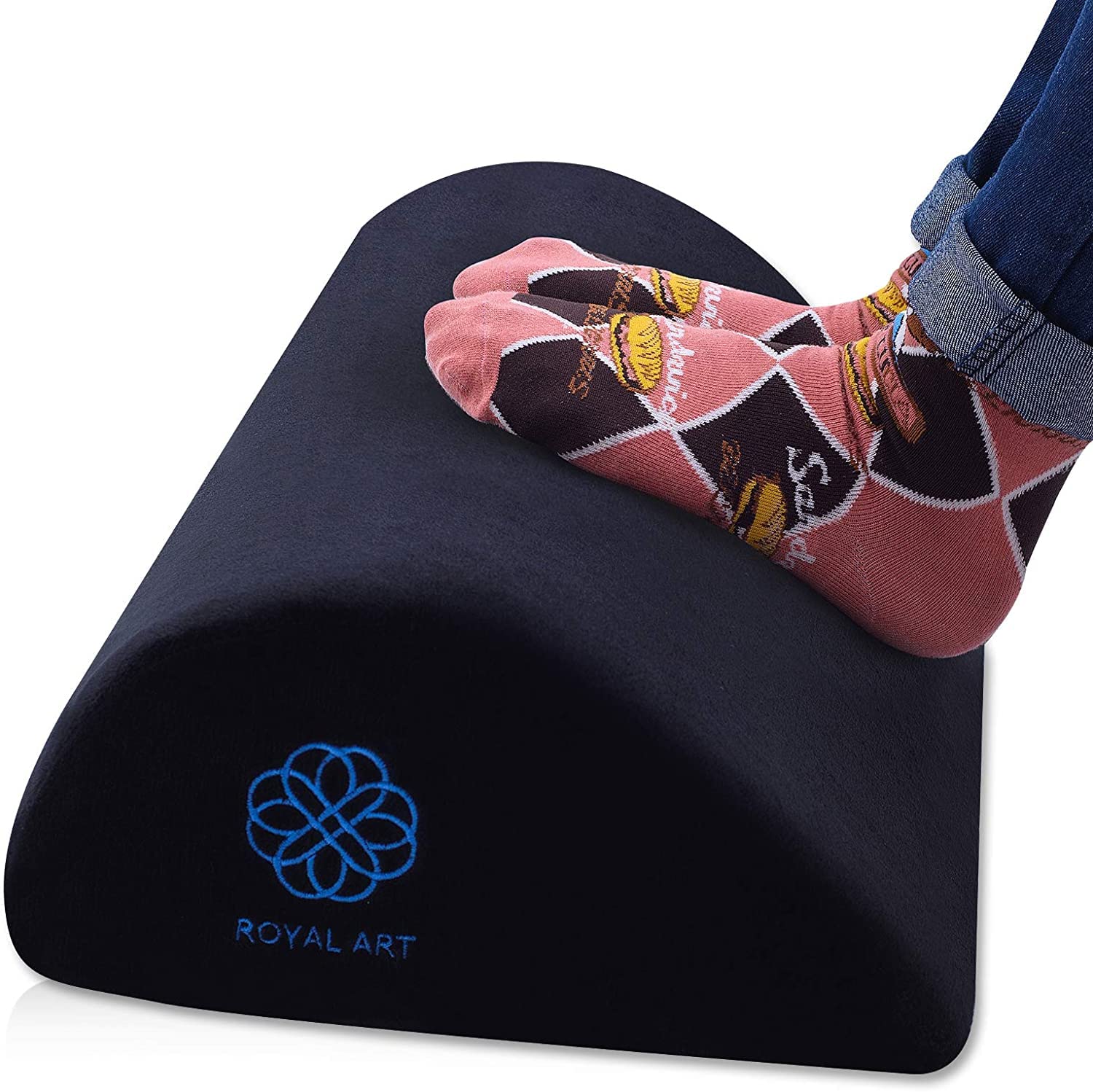 Ergonomic Under Desk Foot Rest for Office & Home - Adjustable Foot Stool with Memory Foam Cushion for Leg Support (Teardrop Black) - Perfect for Workstations, Gaming Setups & Home Offices
