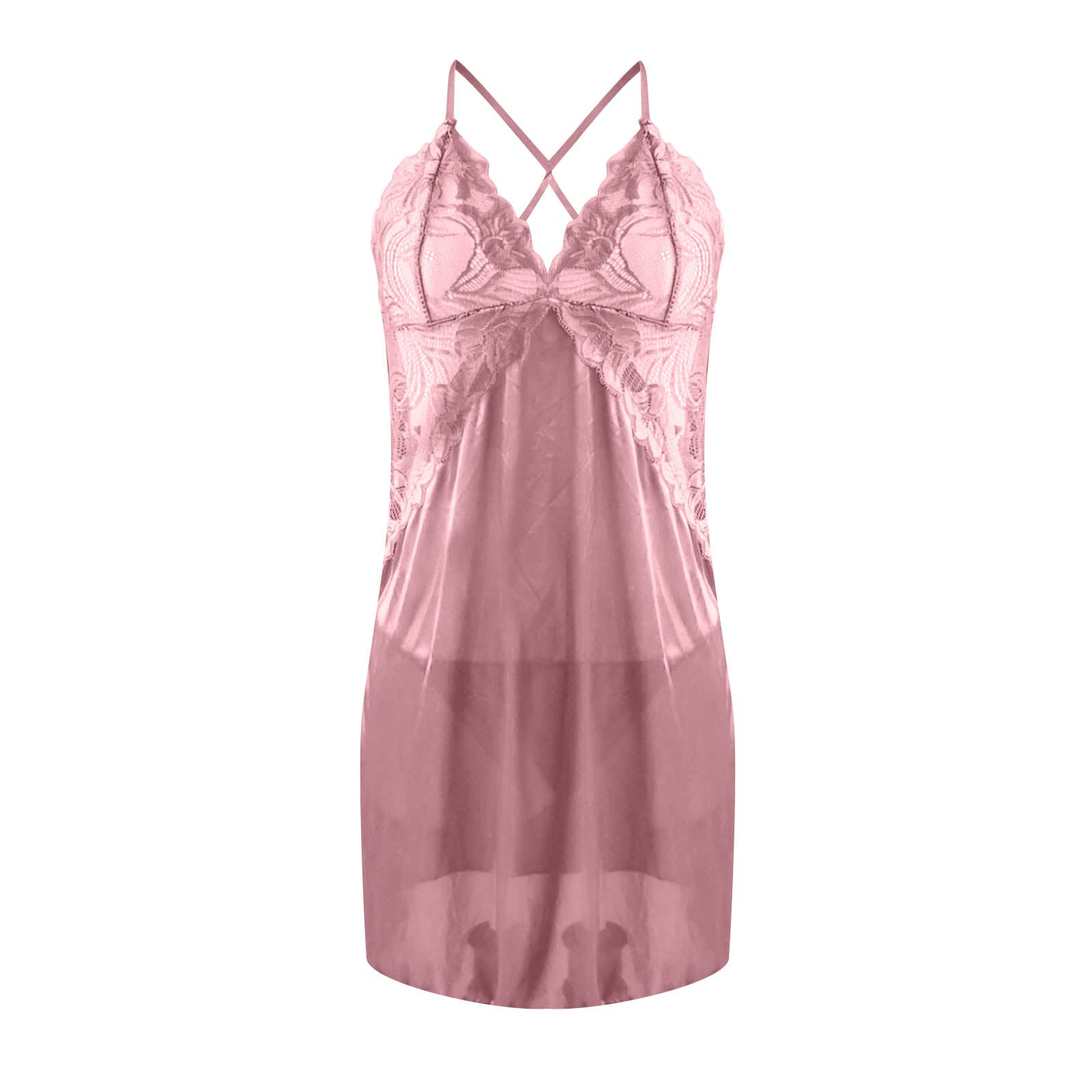 Sexy Satin Lingerie for Women - Lace Chemise Nightgown & Babydoll Sleepwear Set for Romantic Nights, Boudoir Photography and Special Occasions