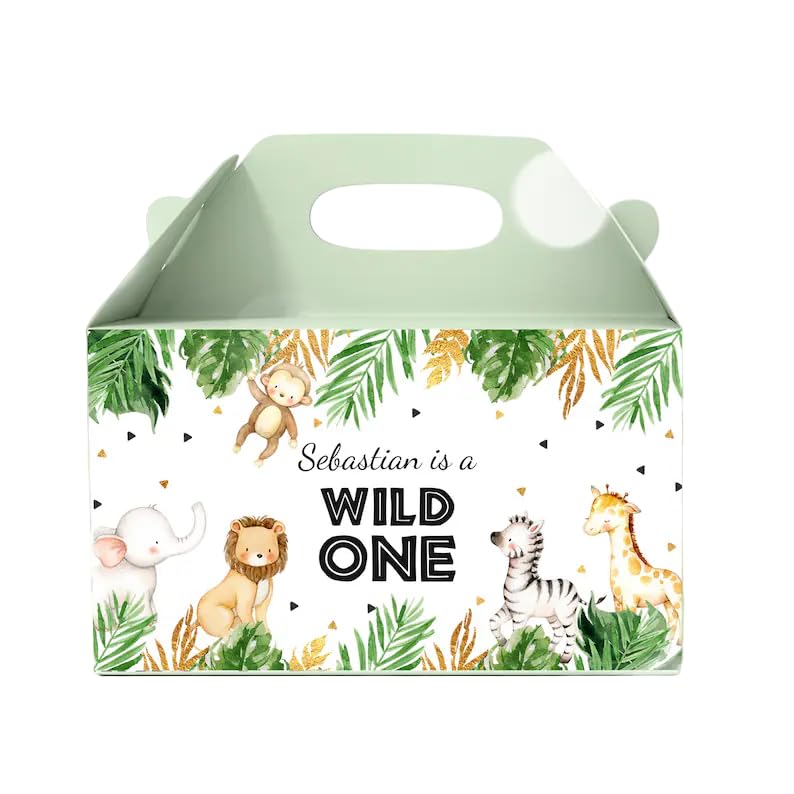 Customizable Jungle Candy Box Labels - Safari Animal Party Favors & Editable Favor Tags for Birthday, Baby Shower, and Zoo Theme Events