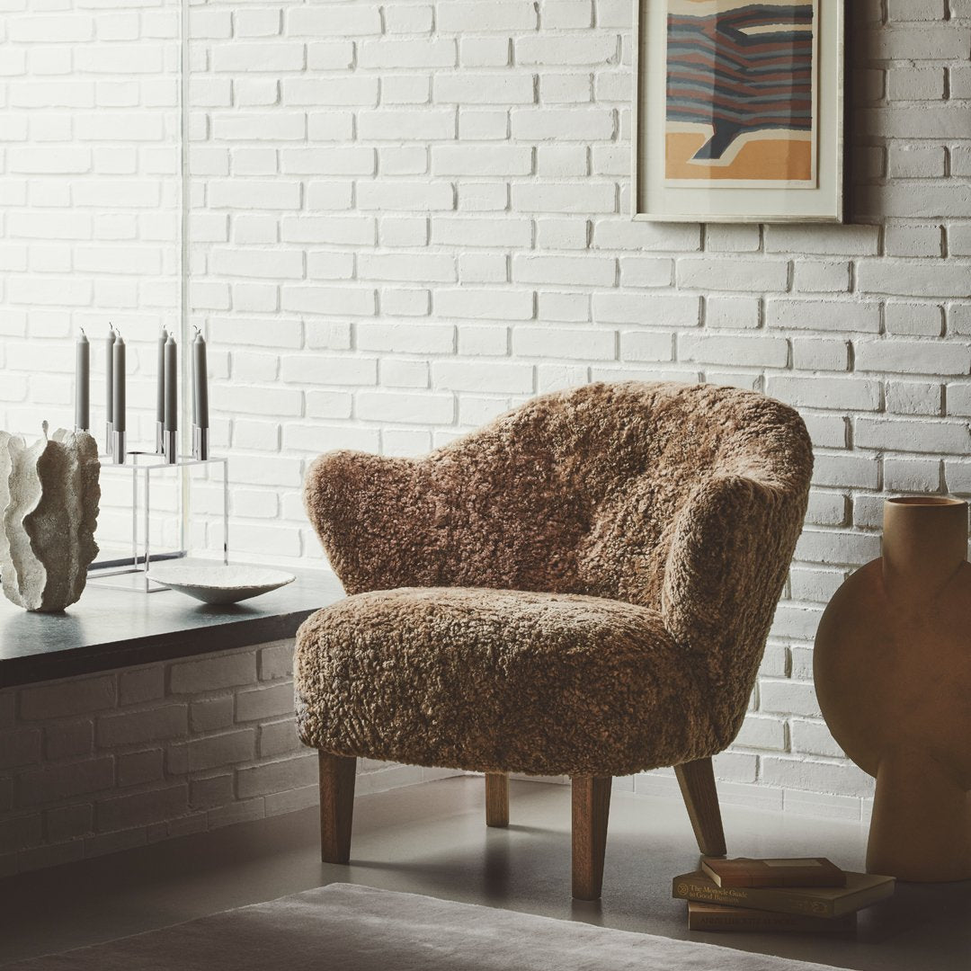 Ingeborg Lounge Chair with Premium Sheepskin Upholstery - Cozy & Stylish Accent Chair for Living Room, Bedroom, or Office