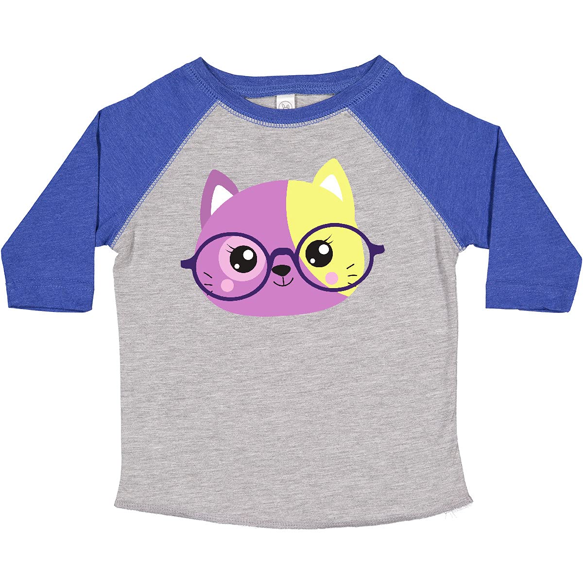 Hipster Cat with Glasses Graphic Toddler T-Shirt - Cute Kitten Design for Boys & Girls - Perfect for Playdates, School & Family Photos