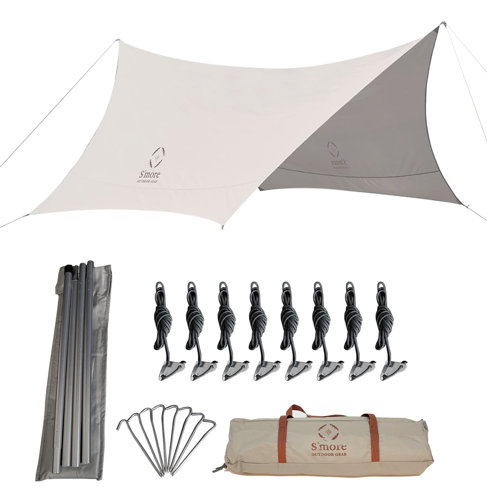 Waterproof Camping Tarp 330 - Heavy Duty Rain Fly for Tents, Hiking & Outdoor Activities - Perfect for Camping, Backpacking, and Front Porch Shelter