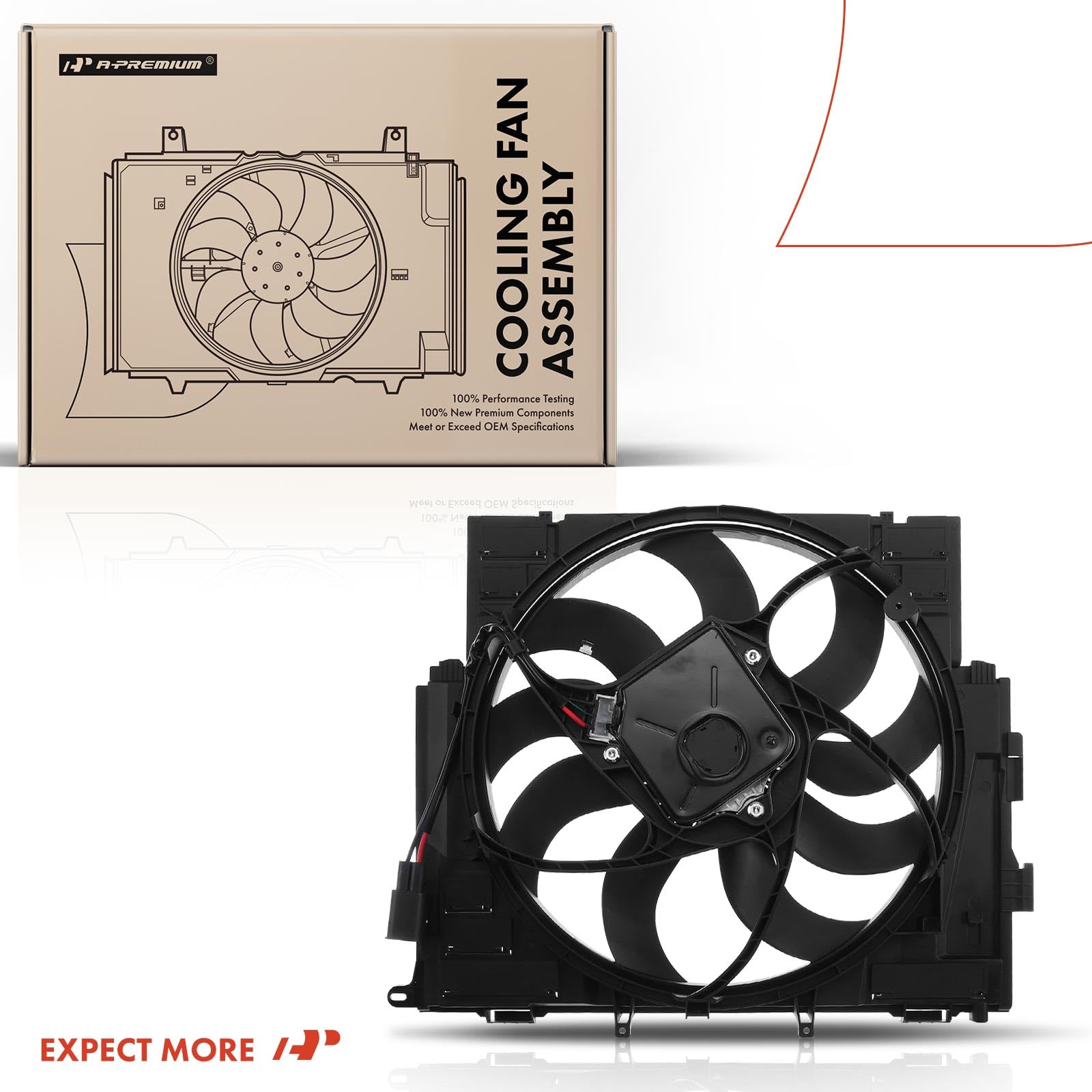 Premium BMW Engine Radiator Cooling Fan Assembly - Compatible with F10 528i & 528i xDrive (2012-2016) - Replacement for OEM# 17418642161 & 17418619143 - Perfect for Engine Overheating Prevention & Summer Driving Protection