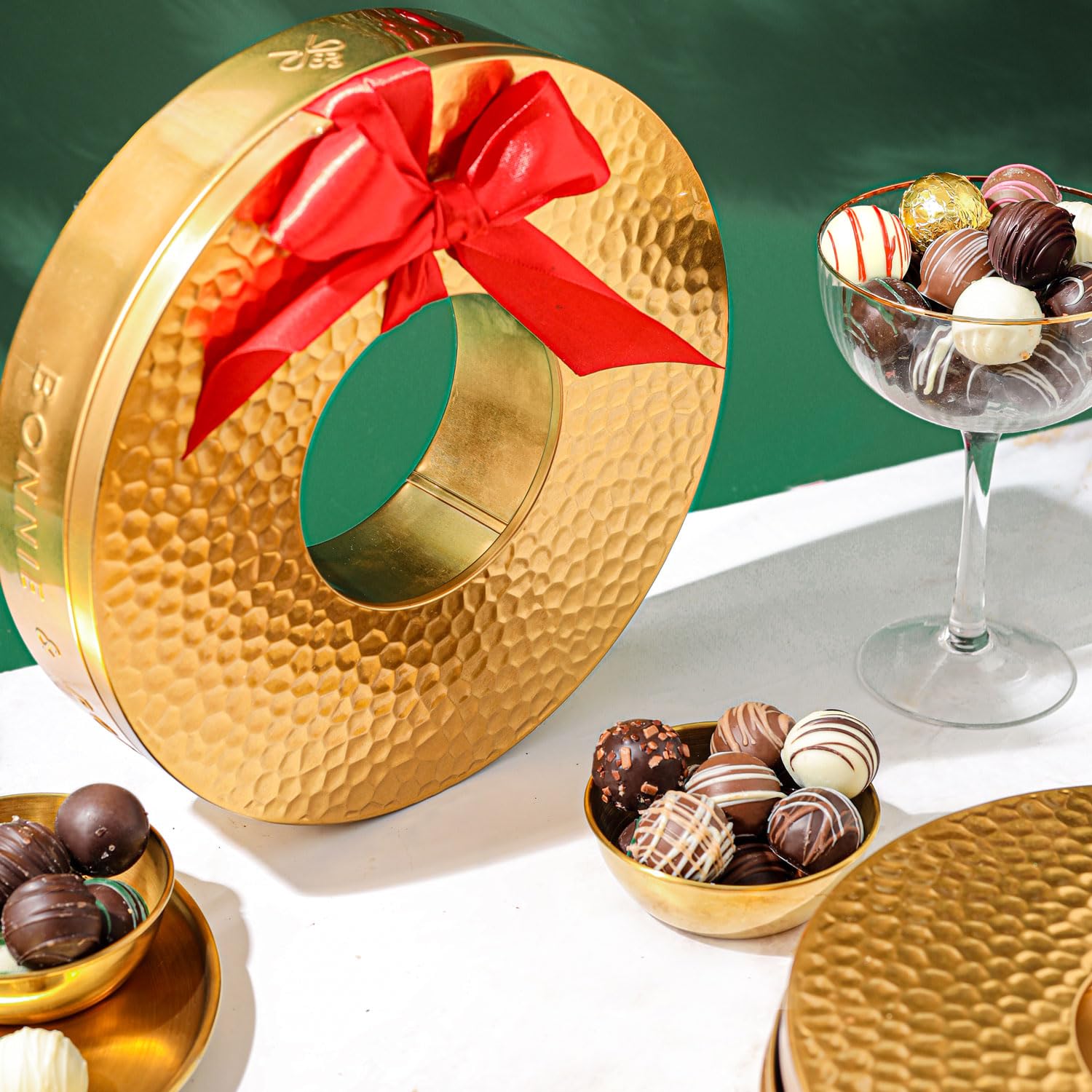 BONNIE AND POP - Valentine's Day Chocolate Gift Basket | Luxury Assorted Milk & Dark Chocolate Truffles Box | Premium Gourmet Chocolate Gift for Women, Men, Husband, Wife | Perfect for Anniversary, Birthday & Romantic Occasions