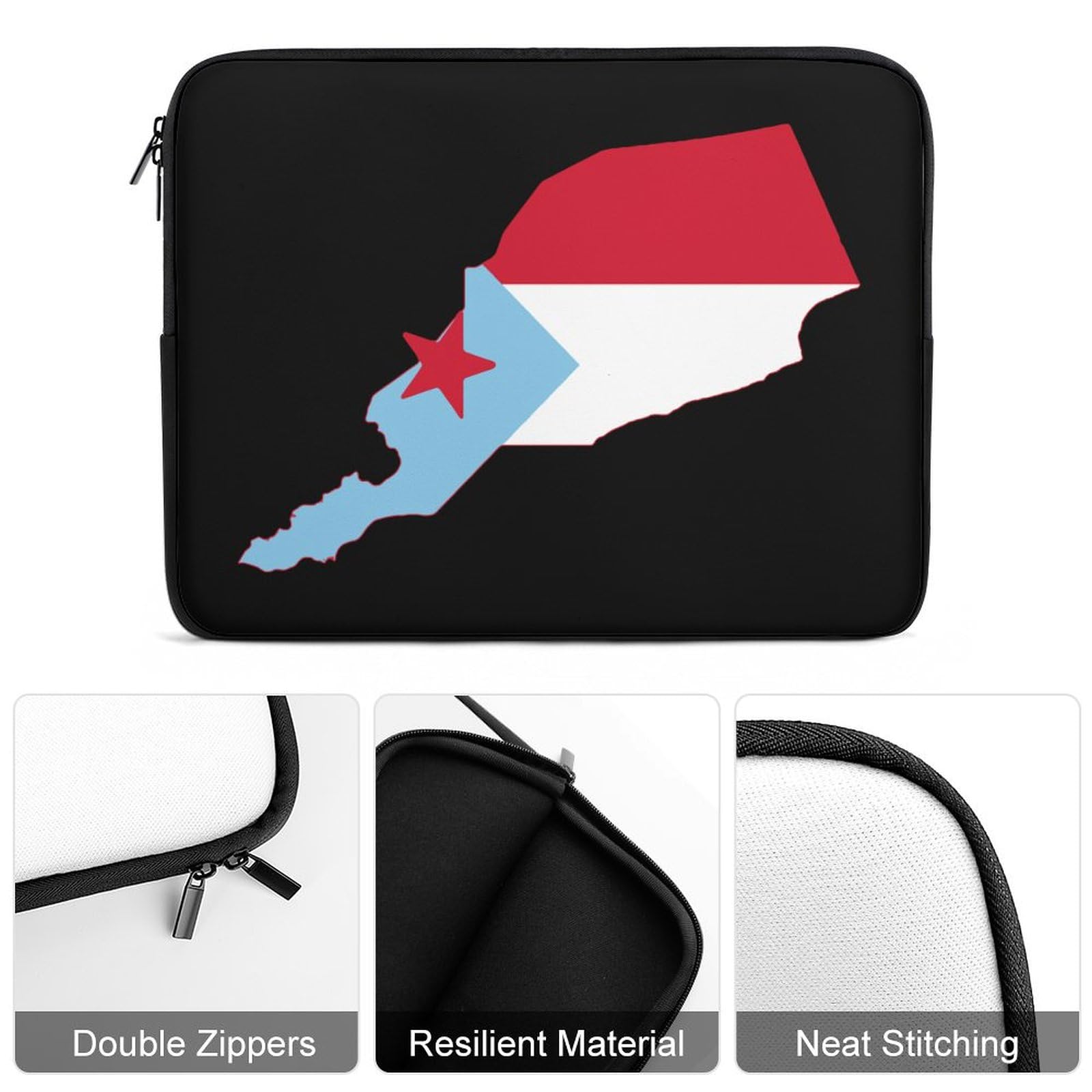Custom South Yemen Flag Map Personalized Laptop Bag - Slim Business Briefcase for Work, Travel & College | Durable 15.6