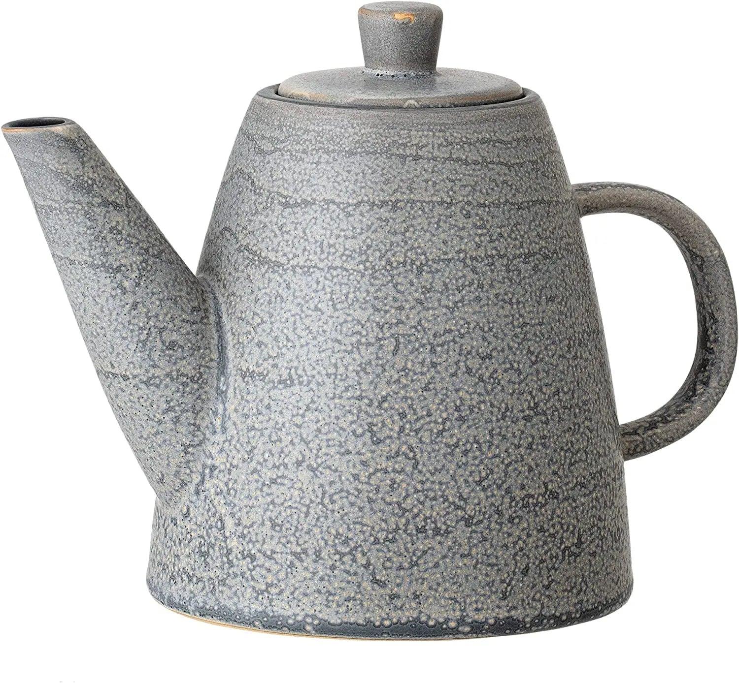 Premium Grey Ceramic Teapot with Infuser - 32oz Large Capacity for Loose Leaf Tea - Elegant & Durable for Home, Office, or Tea Party Gifts