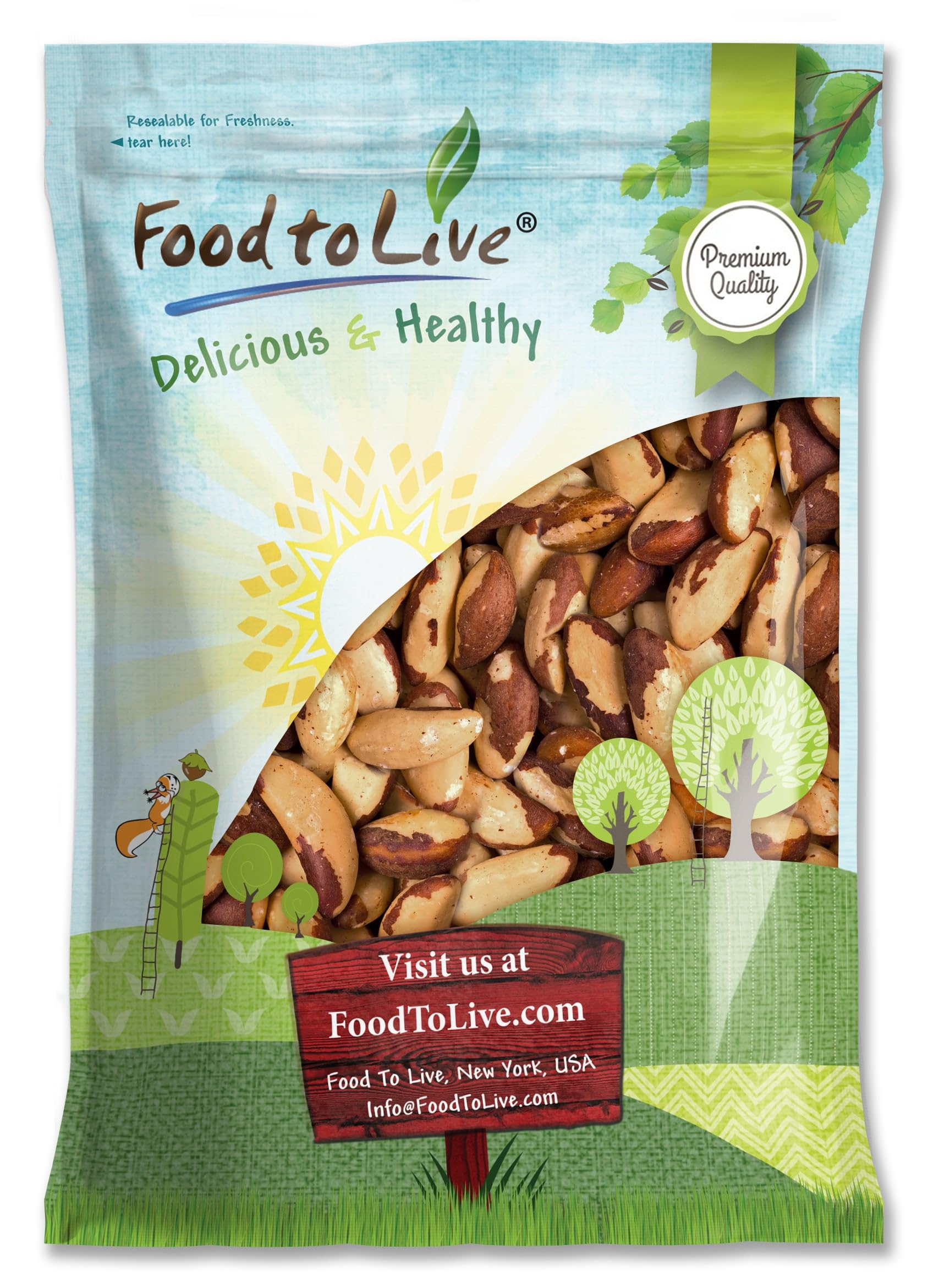 Food to Live - Dry Roasted Brazil Nuts with Himalayan Salt, 8 Pounds – Oven Roasted, Lightly Salted, No Oil Added, Whole, Vegan, Kosher, Bulk Snacks for Healthy Eating, Keto Diet & On-the-Go Nutrition