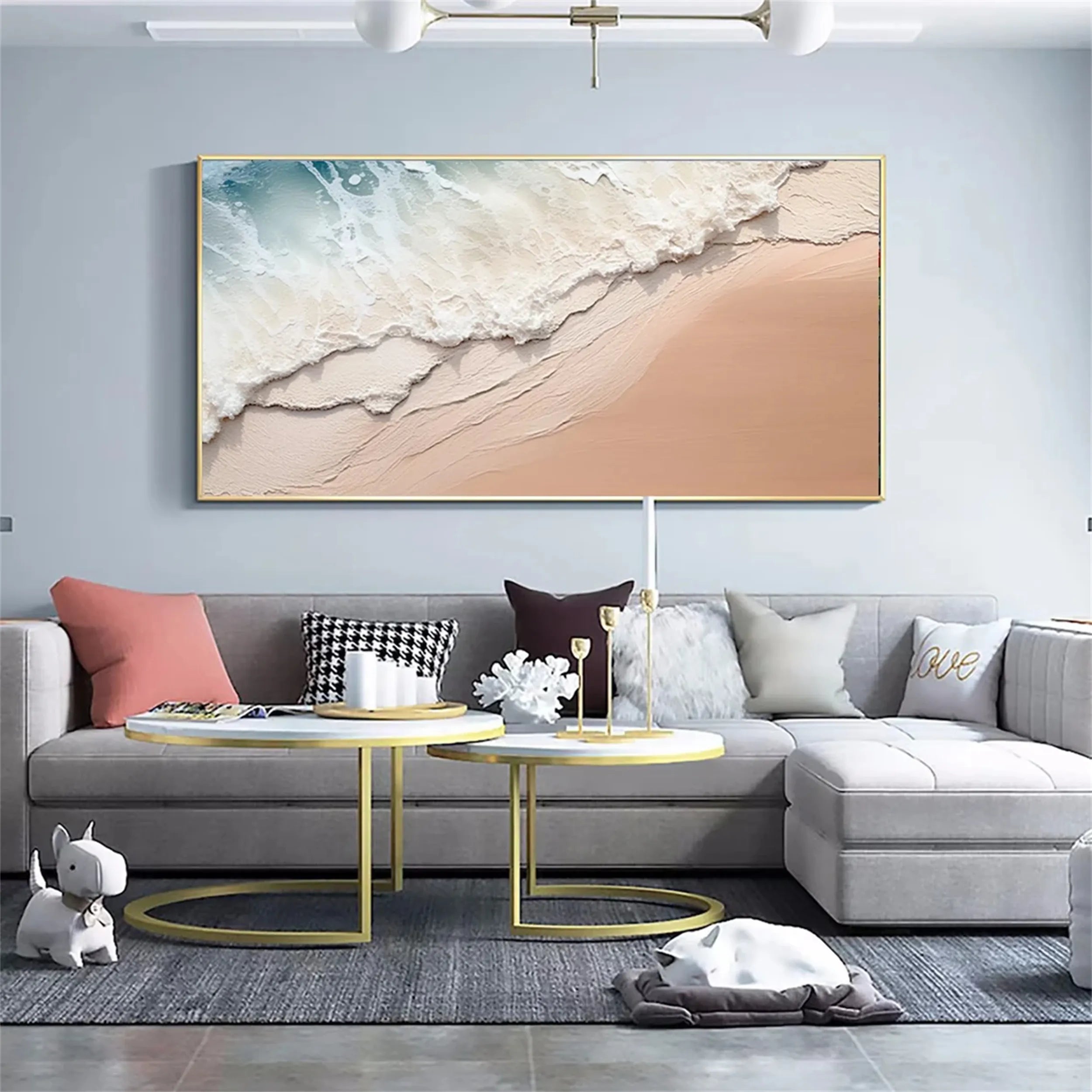 Ocean and Sky Painting #OS117 - Stunning Seascape Wall Art for Home & Office Decor - Perfect for Living Room, Bedroom, or Beach House