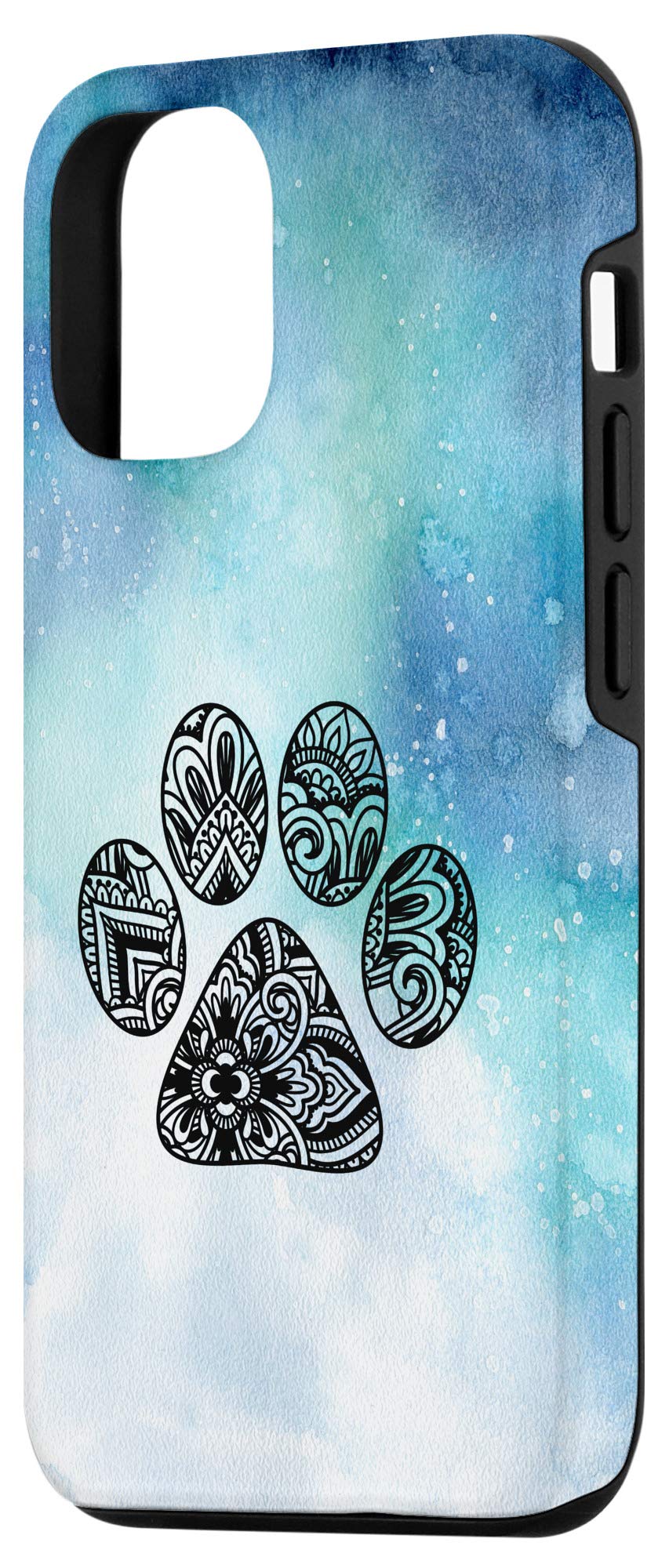 iPhone 12/12 Pro Case with Dog Paw Print Mandala Design - Perfect Gift for Dog Lovers & Women - Protective Phone Cover for Daily Use, Work & Outdoor Activities