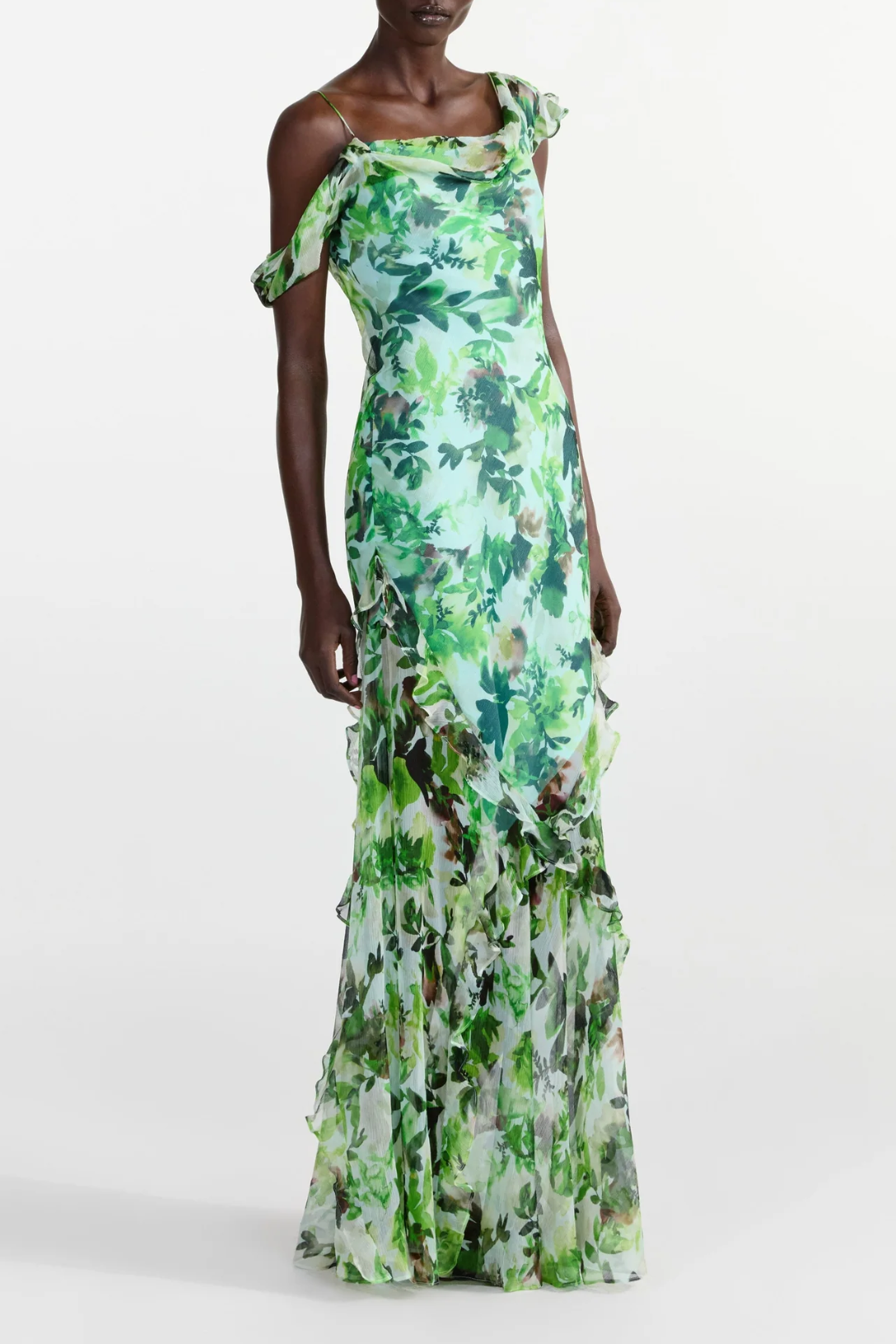 Seema Dress | Floral Watercolor Print Maxi Dress for Women - Perfect for Summer, Beach, and Boho Fashion