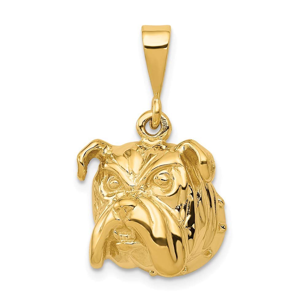 14K Yellow Gold Bulldog Pendant for Men & Women - Roy Rose Jewelry - Perfect Gift for Dog Lovers, Birthday, Anniversary & Everyday Wear