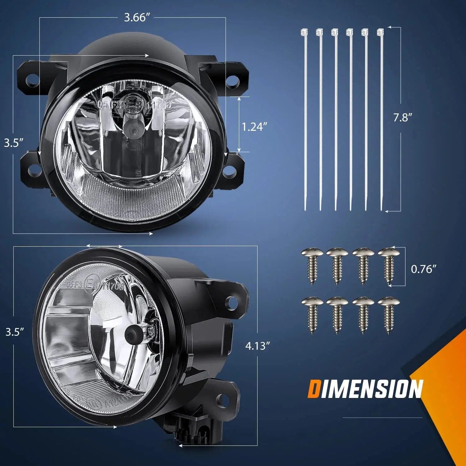2013-2018 Honda Accord Civic Pilot CR-V Crosstour & Chrysler Jeep Cherokee Dodge Compass Fog Lights Assembly - Durable Replacement for Improved Night Driving Safety - Perfect for Off-Road Adventures and Low Visibility Conditions
