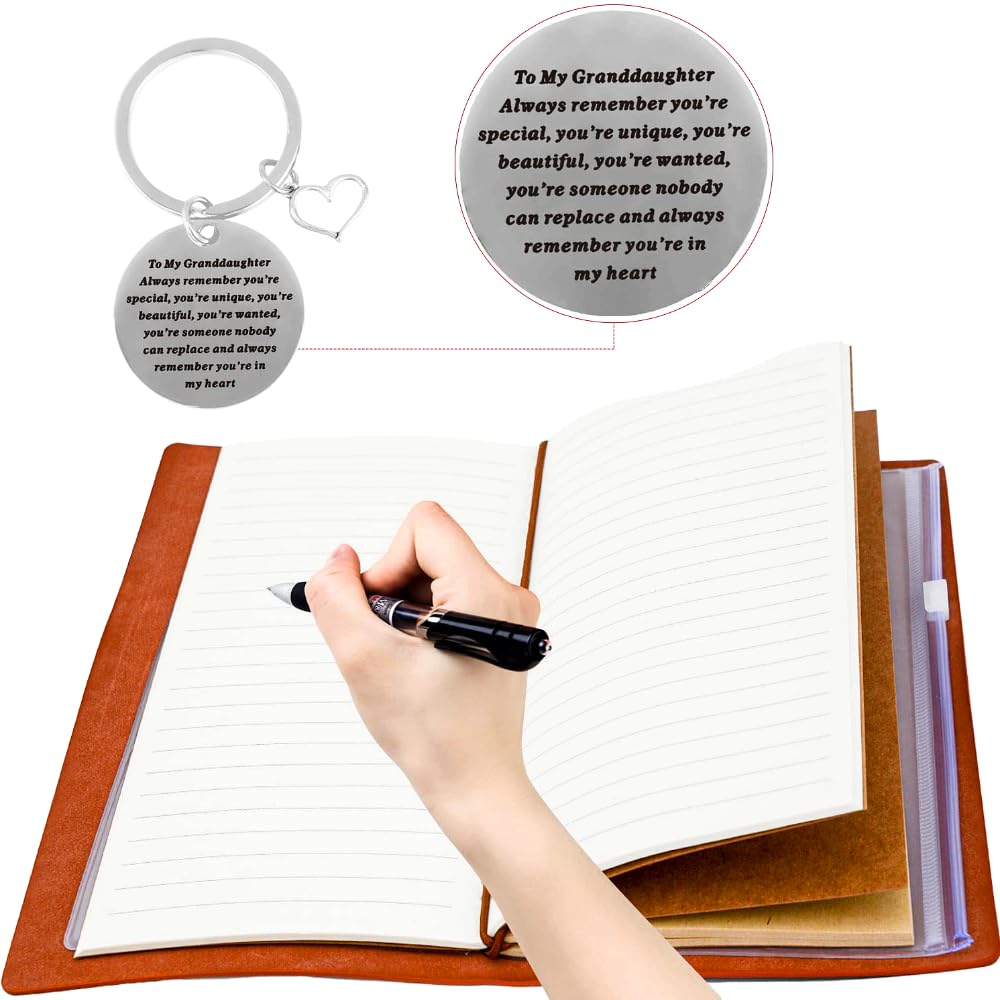 BoomBoomGifts Christmas & Birthday Gifts for Granddaughter - Leather Journal, Music Box & Keepsake Set | Thoughtful Present for Granddaughter | Perfect for Holidays, Special Occasions & Memory Keeping