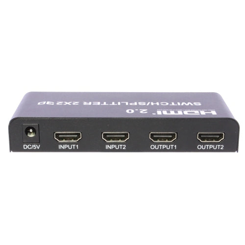 2x2 HDMI 2.0 Matrix Switch Splitter - 4K 60Hz 2 Input 2 Output with Remote Control for Home Theater, Gaming & Multi-Room Video Distribution