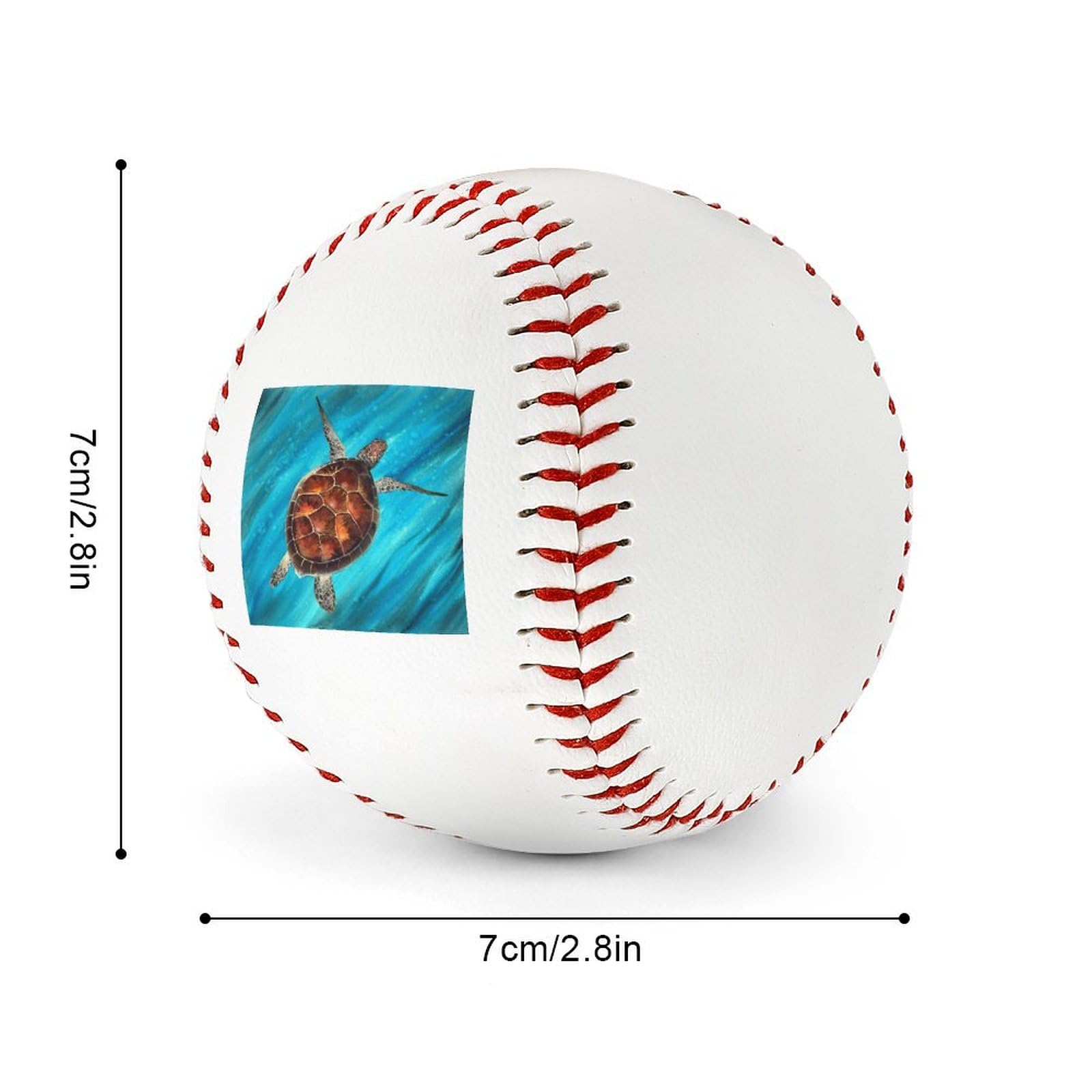 Personalized Colorful Sea Turtle Baseballs - Fun Recreational Hitting Training Balls for Kids & Adults | Perfect for Backyard Practice, Beach Games & Memorial Gifts