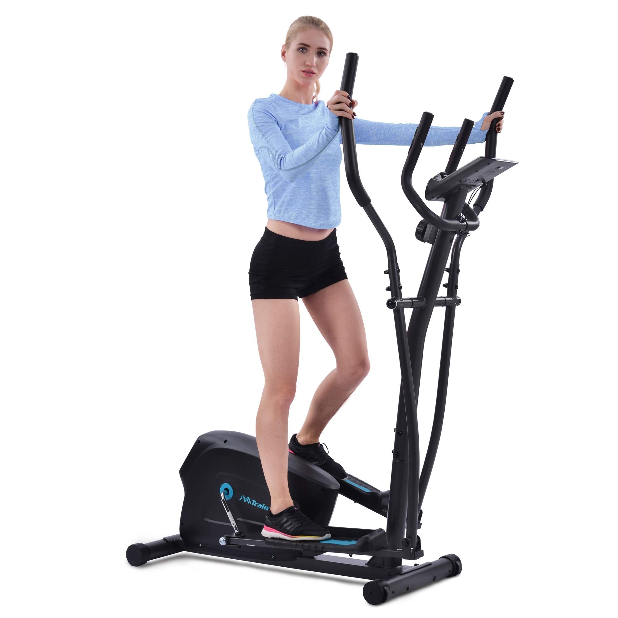 VVBOS Magnetic Elliptical Machine for Home - Portable Elliptical Trainer with LCD Monitor & Pulse Rate Sensor, 8-Level Magnetic Resistance - Perfect for Home Gym, Cardio Workouts & Small Spaces