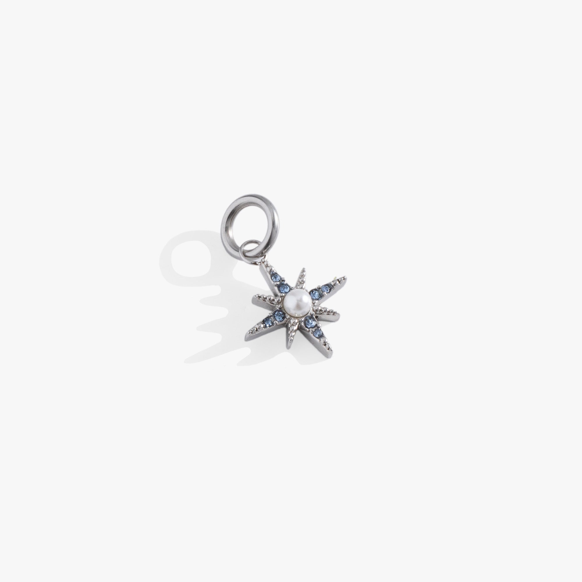 North Star Crystal & Pearl Interchangeable Charm - Elegant Jewelry for Necklaces & Bracelets - Perfect for Gifts, Parties & Everyday Wear