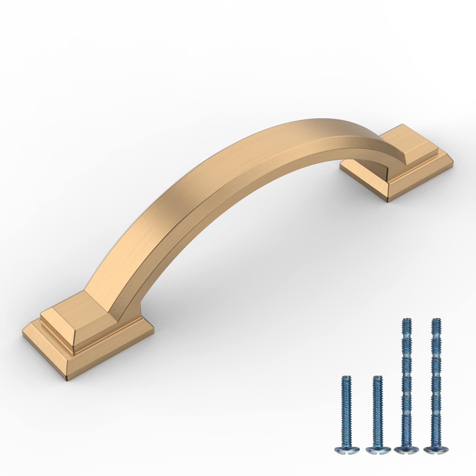 6 Pack 3 Inch (76mm) Champagne Bronze Cabinet Pulls - Gold Kitchen Cabinet Handles & Drawer Pulls for Dresser, Cupboard, Wardrobe - Perfect for Home Renovation & Furniture Upgrade