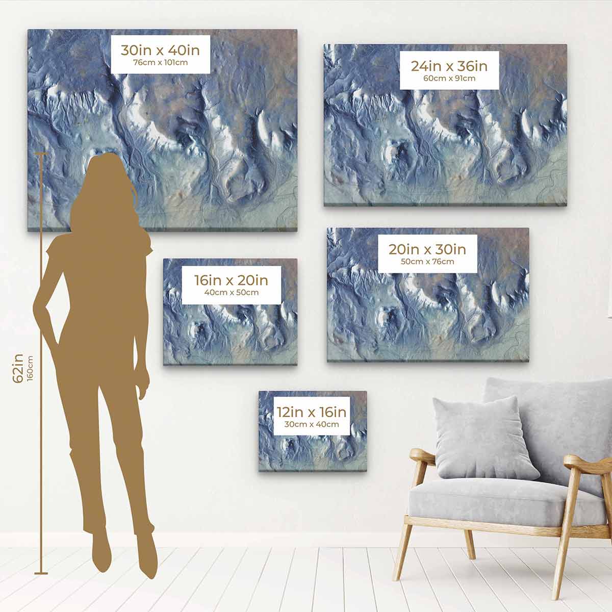 Blue Abstract Naturalism Wall Art Canvas Print - Modern Home Decor for Living Room, Bedroom & Office | 5842