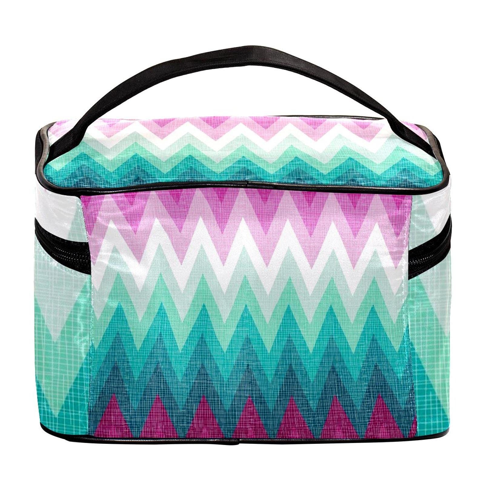 Colorful Waves Cosmetic Bag - Large Travel Makeup Organizer for Women | Perfect for Vacation & Daily Use
