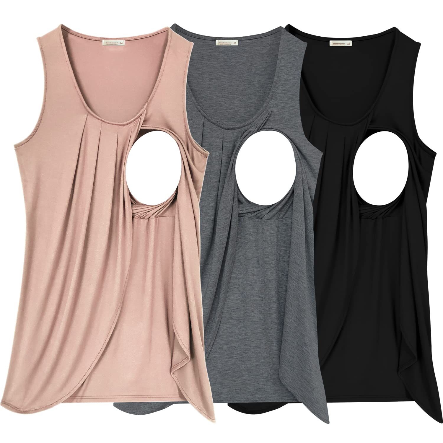 PARNIXS Women's Maternity Nursing Tank Top - Soft Sleeveless Breastfeeding Shirt for Summer | Comfortable Nursing Clothes for Pregnancy & Postpartum | Perfect for Daily Wear, Nursing Sessions & Lounging