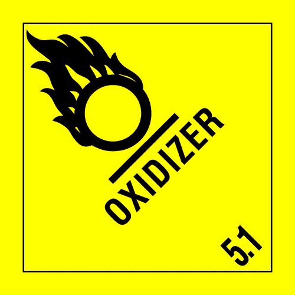 Tape Logic 4 x 4 Inch Oxidizer 5.1 Labels - Hazard Warning Stickers for Chemical Storage & Shipping Compliance