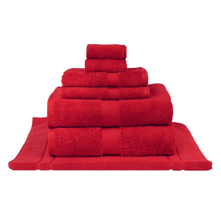 Premium 100% Combed Cotton Bath Towel Set - 7pc Ultra Soft & Absorbent Red Bath Sheets for Spa, Gym & Luxury Home Use