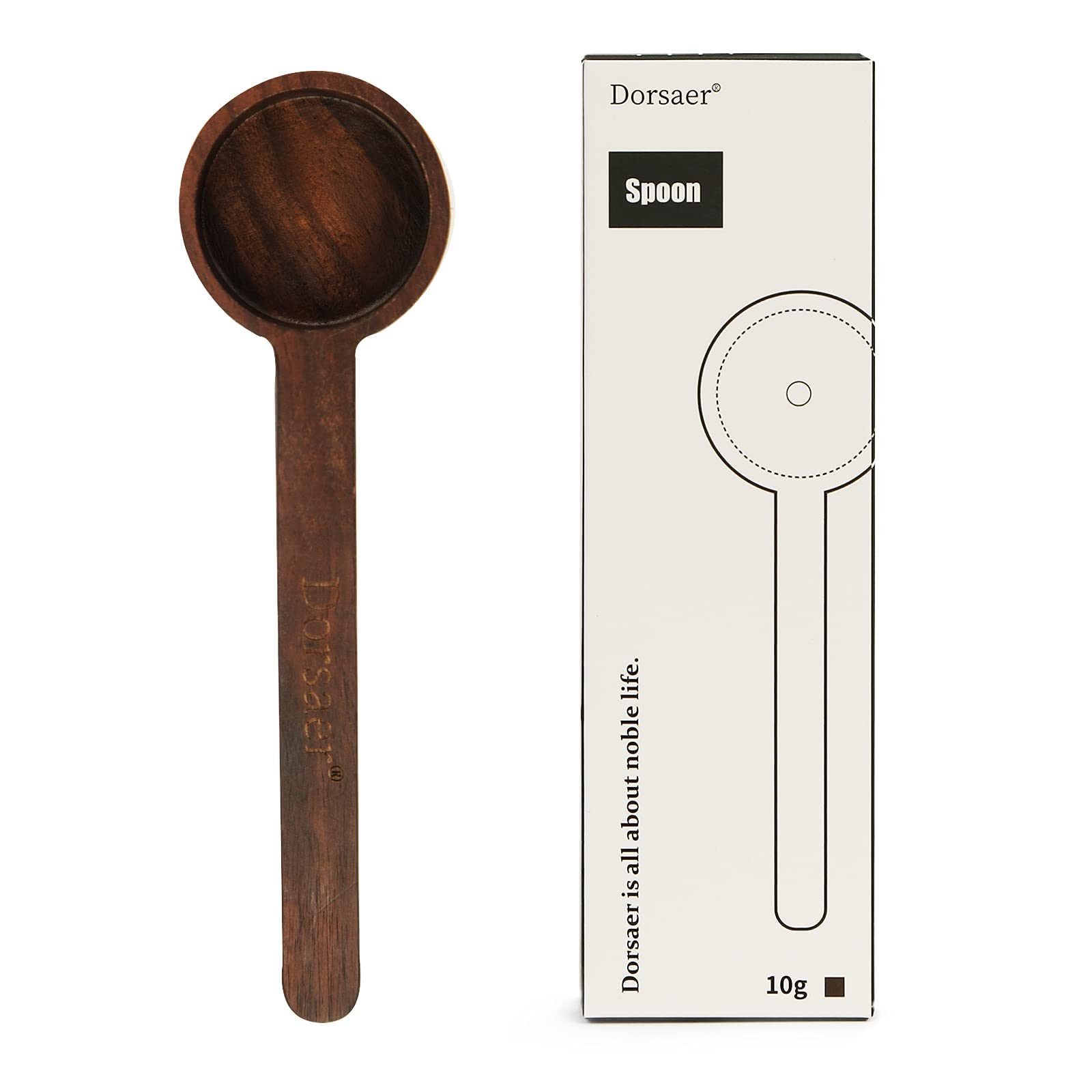 Long Wooden Scoop for Canisters - Measuring Spoon for Coffee Beans, Ground Coffee, Protein Powder, Spices, Tea & Bath Salts | Perfect for Kitchen, Coffee Bar & DIY Projects