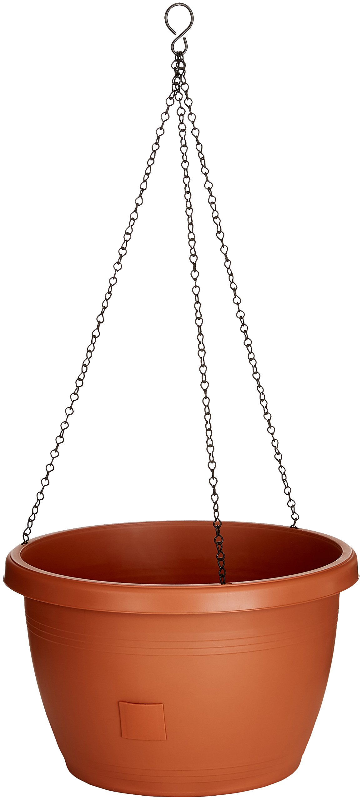Plastkon Hanging Planter with Self-Watering System - 25x45cm, 30cm Diameter in Terracotta/Brown - Perfect for Indoor Plants, Balcony Decor & Small Space Gardening