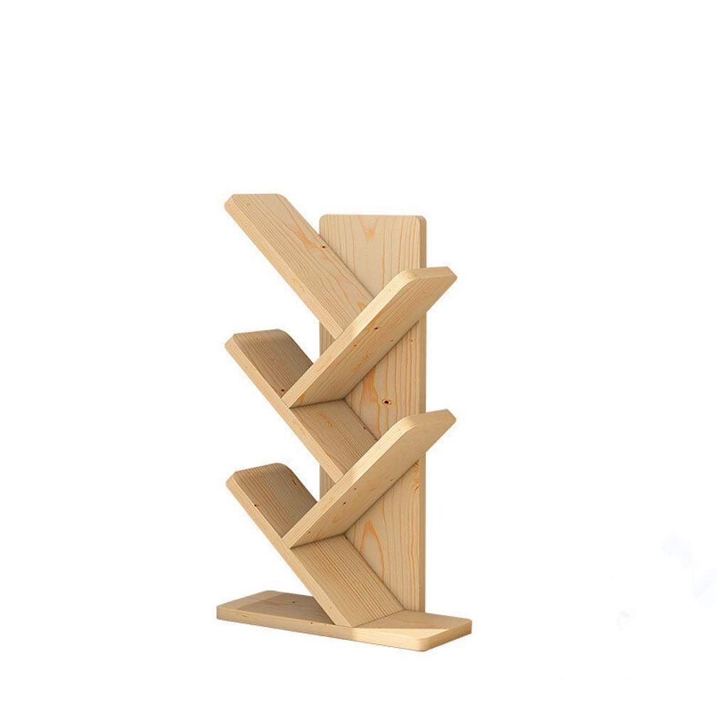 11-Tier Tree Bookshelf - Natural Pine Wood Floor Standing Bookcase for Living Room & Home Office - Compact Storage Organizer for Books, CDs & Decor (5-Tier Size) - Perfect for Small Spaces & Modern Interior Design