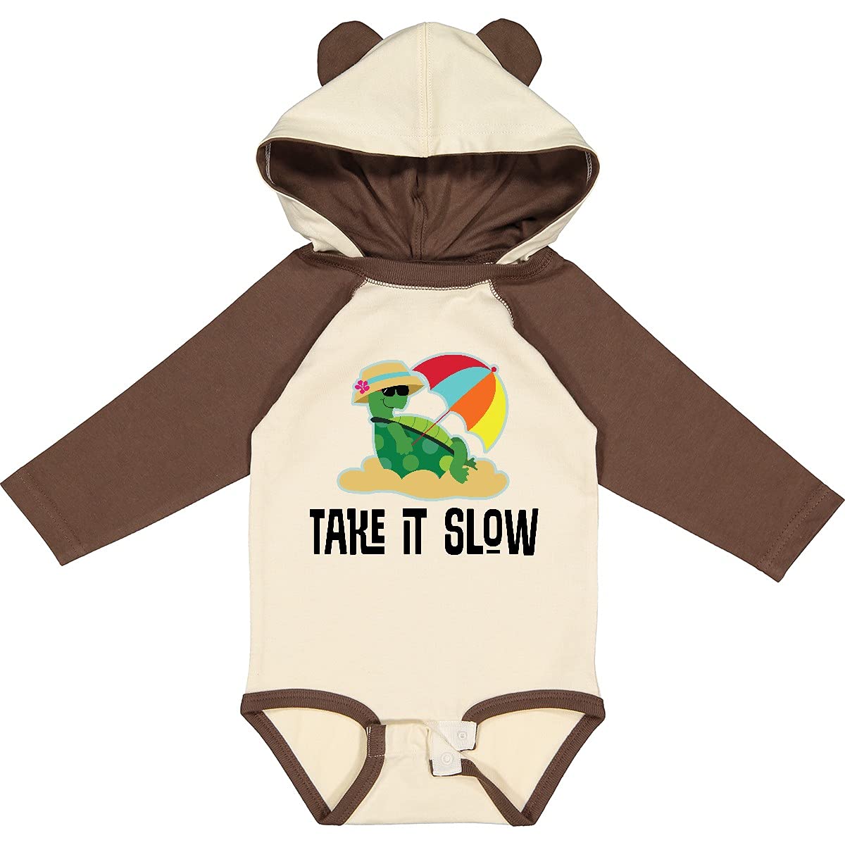 Inktastic Turtle Take It Slow Long Sleeve Baby Bodysuit - Cute Animal Print Onesie for Newborns & Infants - Perfect for Playtime, Photo Shoots & Everyday Wear