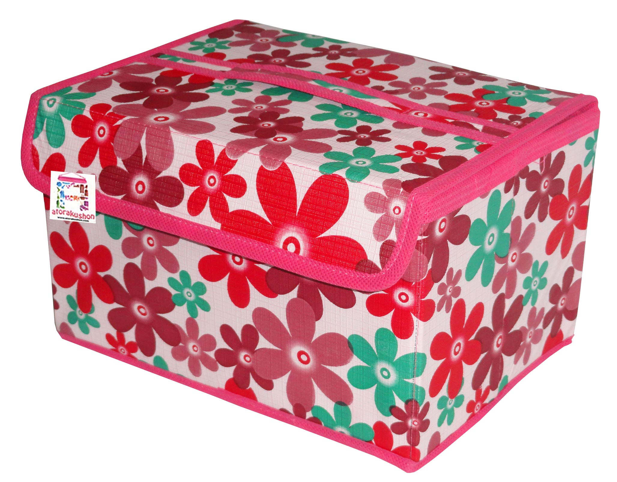 atorakushon® Satin Pink Mini Cosmetic Box - Jewelry & Makeup Organizer with Necklace Pouch, Vanity Storage Case for Women | Perfect for Travel, Home Decor & Gift Giving